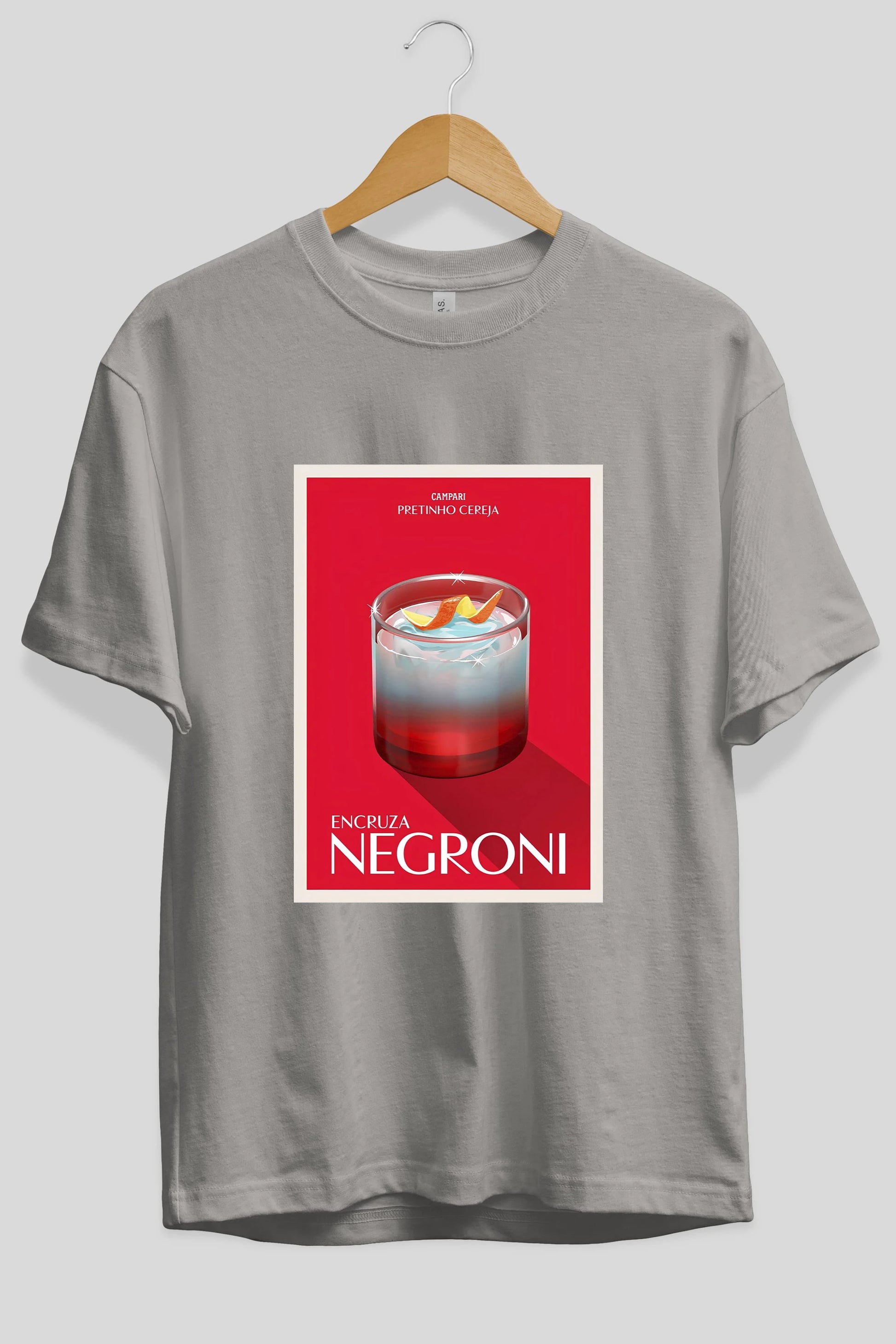 Encruza Negroni Ön Baskılı Oversize t-shirt Erkek Kadın Unisex %100 Pamuk Bisiklet Yaka tişort