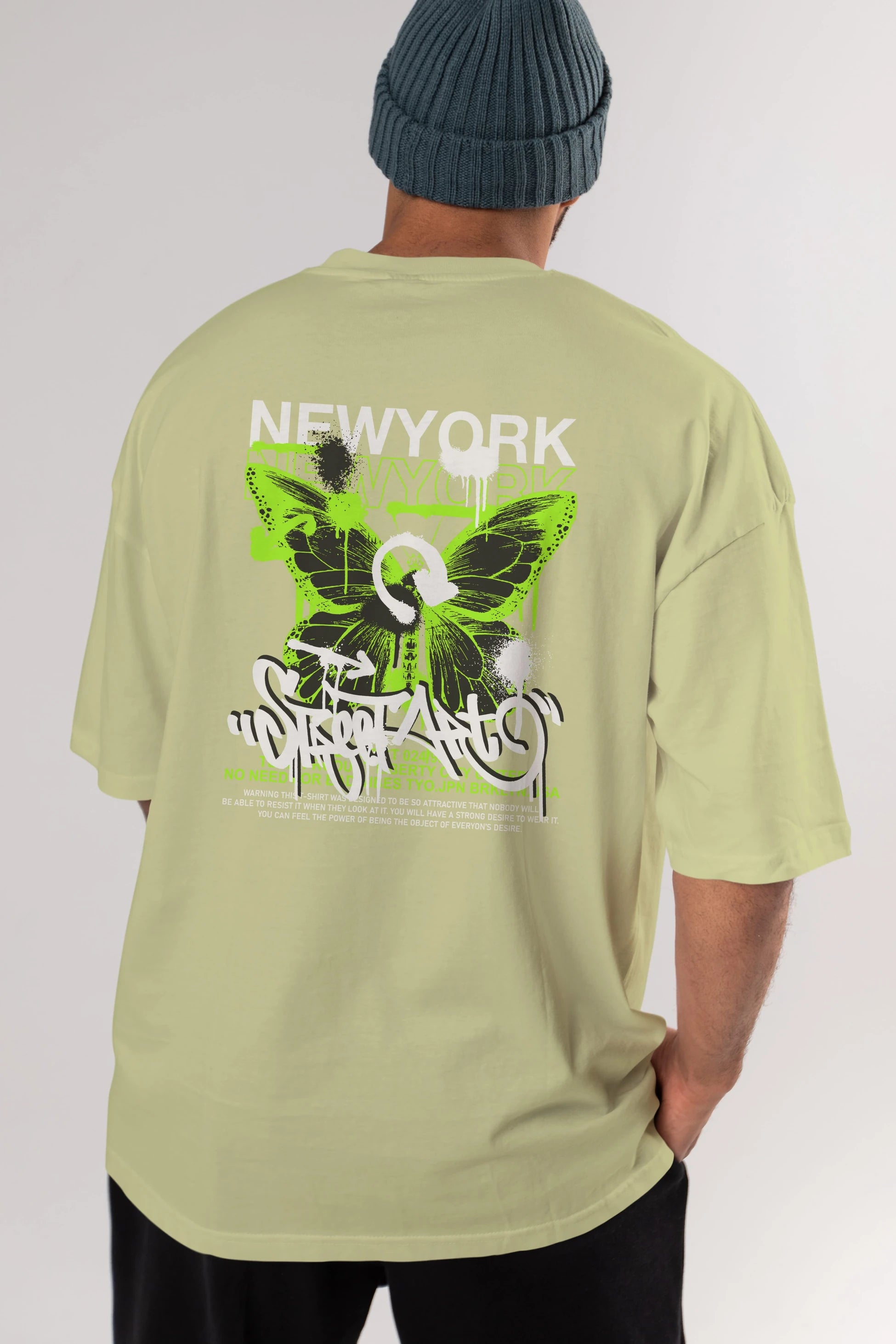 New York Street Style Arka Baskılı Oversize t-shirt Erkek Kadın Unisex