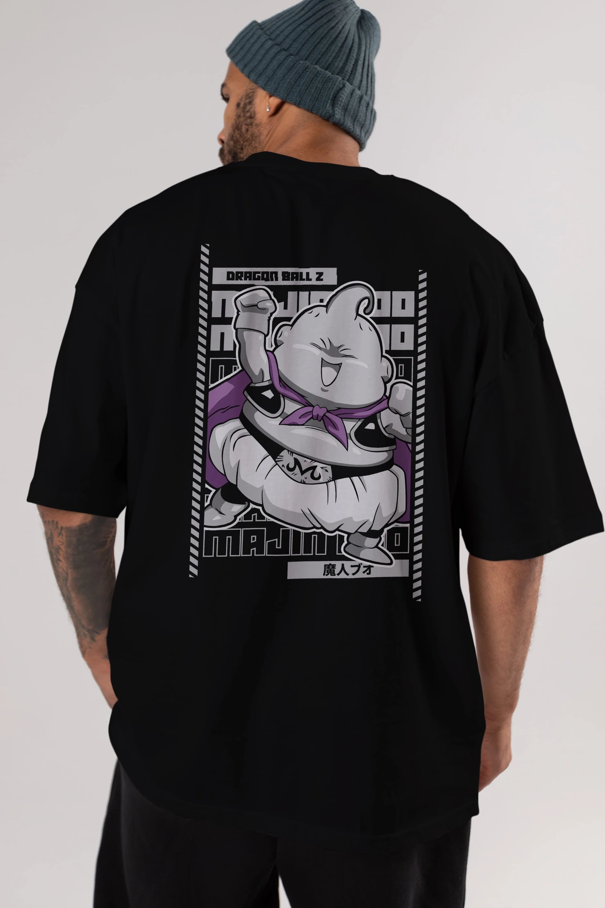 MAJIN BOO2 Anime Arka Baskılı Oversize t-shirt Erkek Kadın Unisex