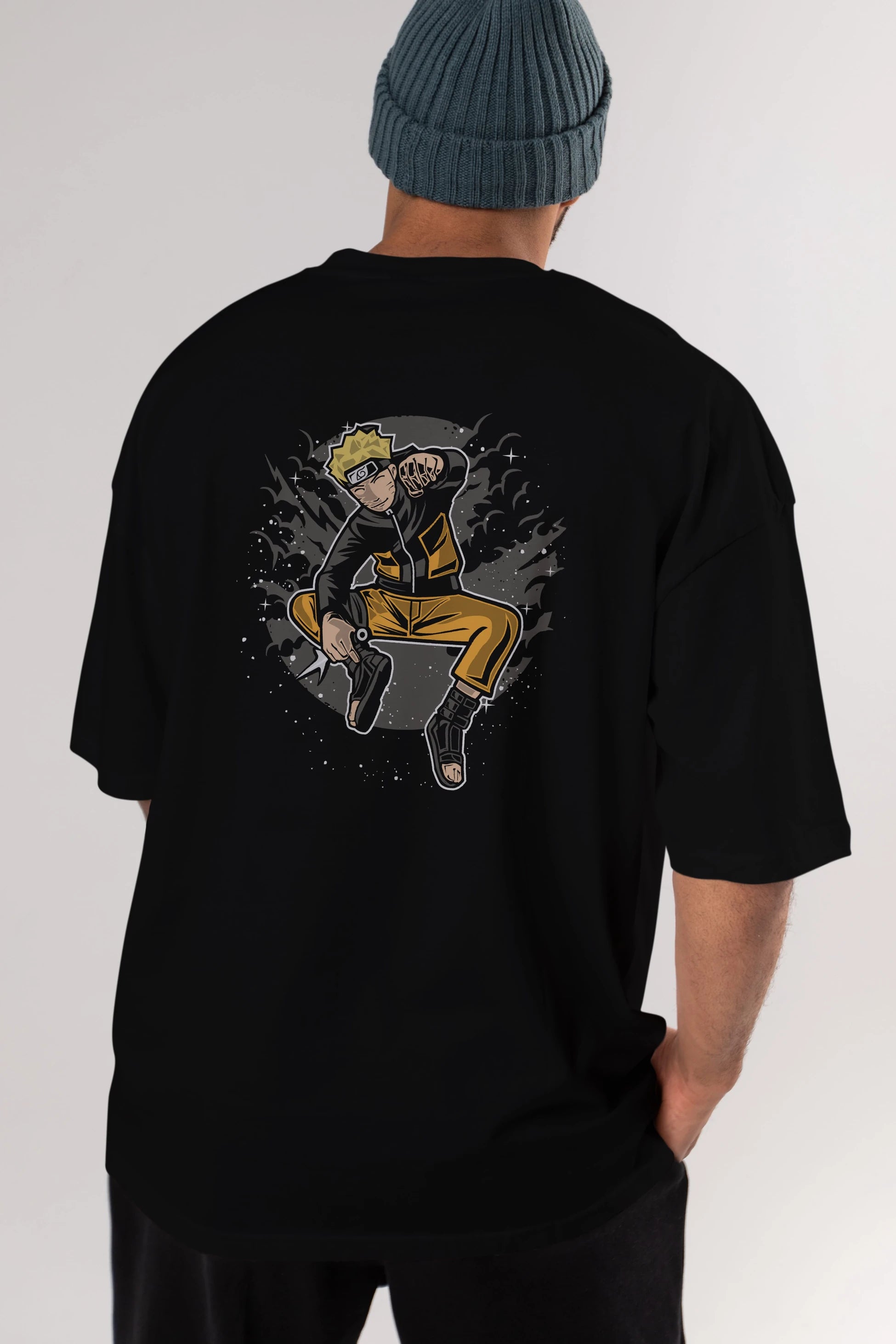 NARUTO Arka Baskılı Oversize t-shirt Erkek Kadın Unisex %100 Pamuk