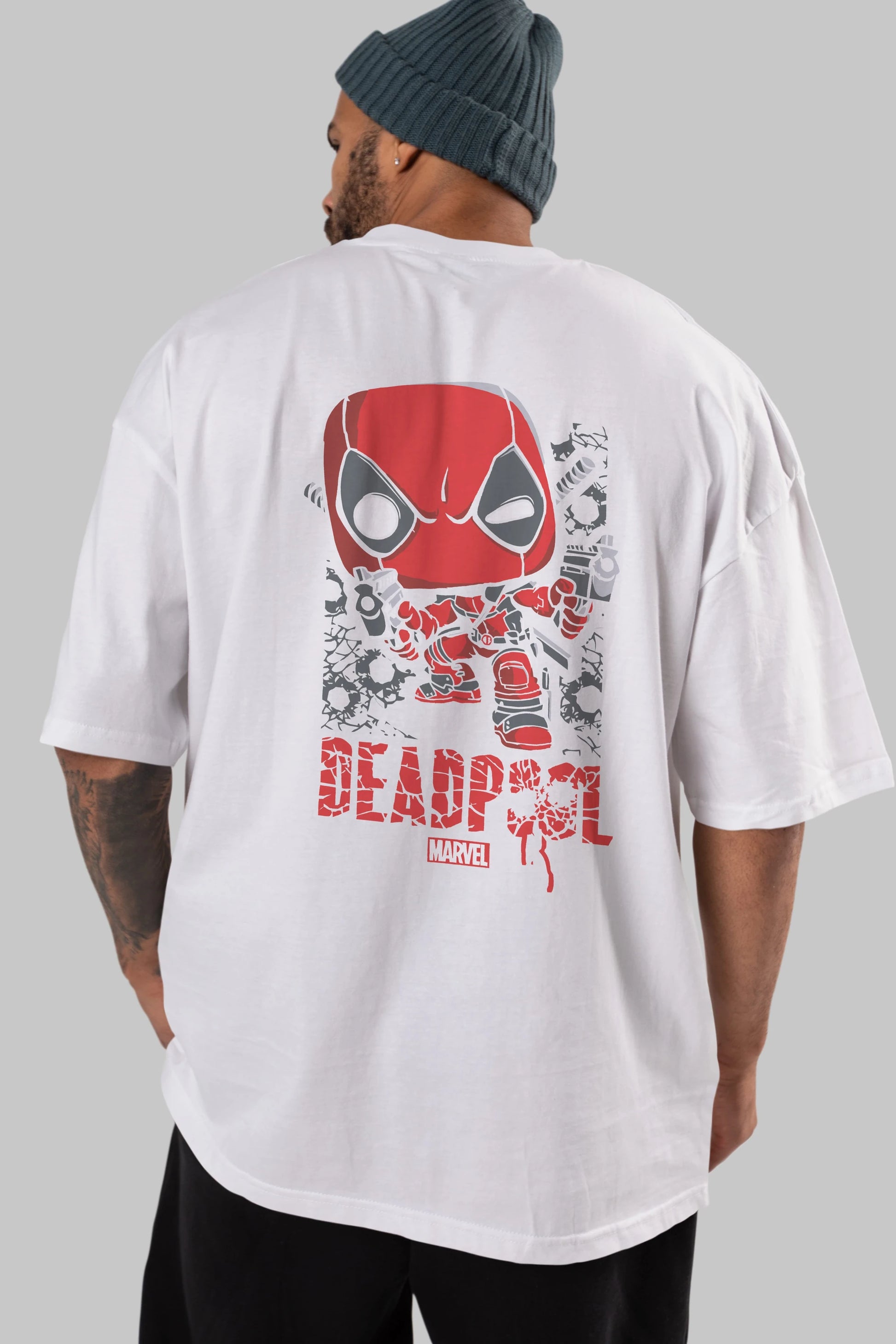 Deadpool (8) Arka Baskılı Oversize t-shirt Erkek Kadın Unisex %100 Pamuk Bisiklet Yaka tişort