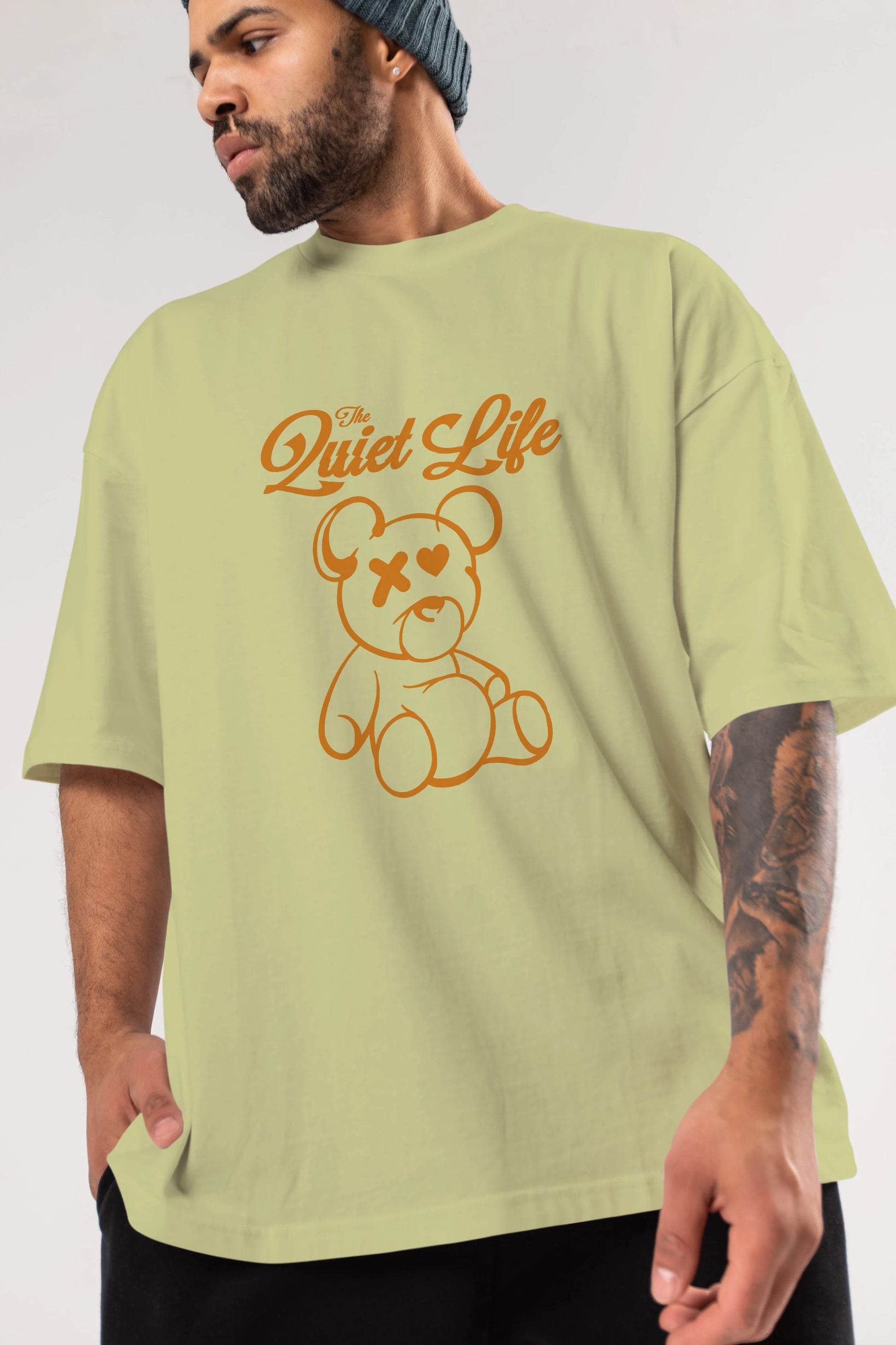 The Life Bear Ön Baskılı Oversize t-shirt Erkek Kadın Unisex