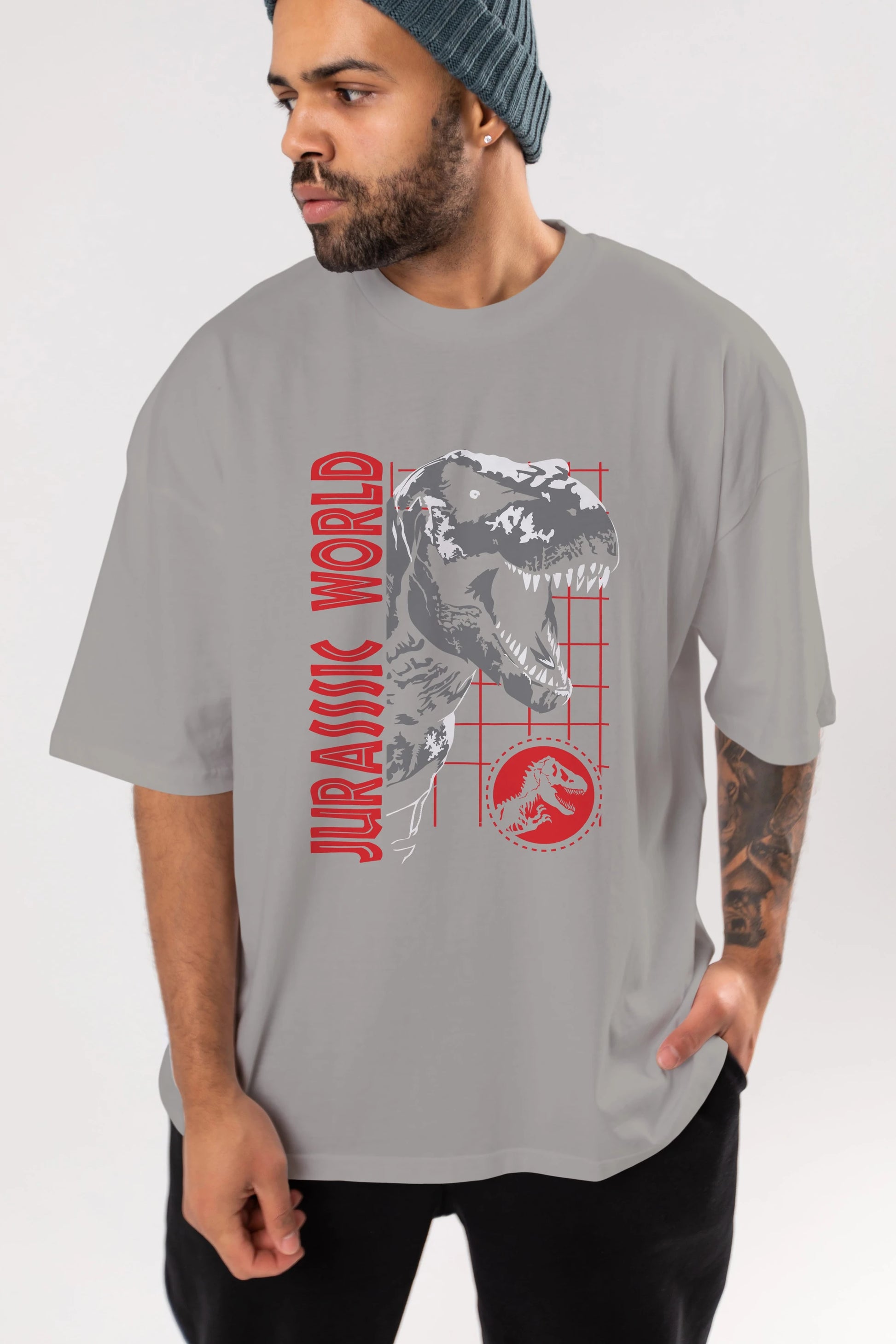 Jurassic Park (2) Ön Baskılı Oversize t-shirt Erkek Kadın Unisex %100 Pamuk Bisiklet Yaka tişort