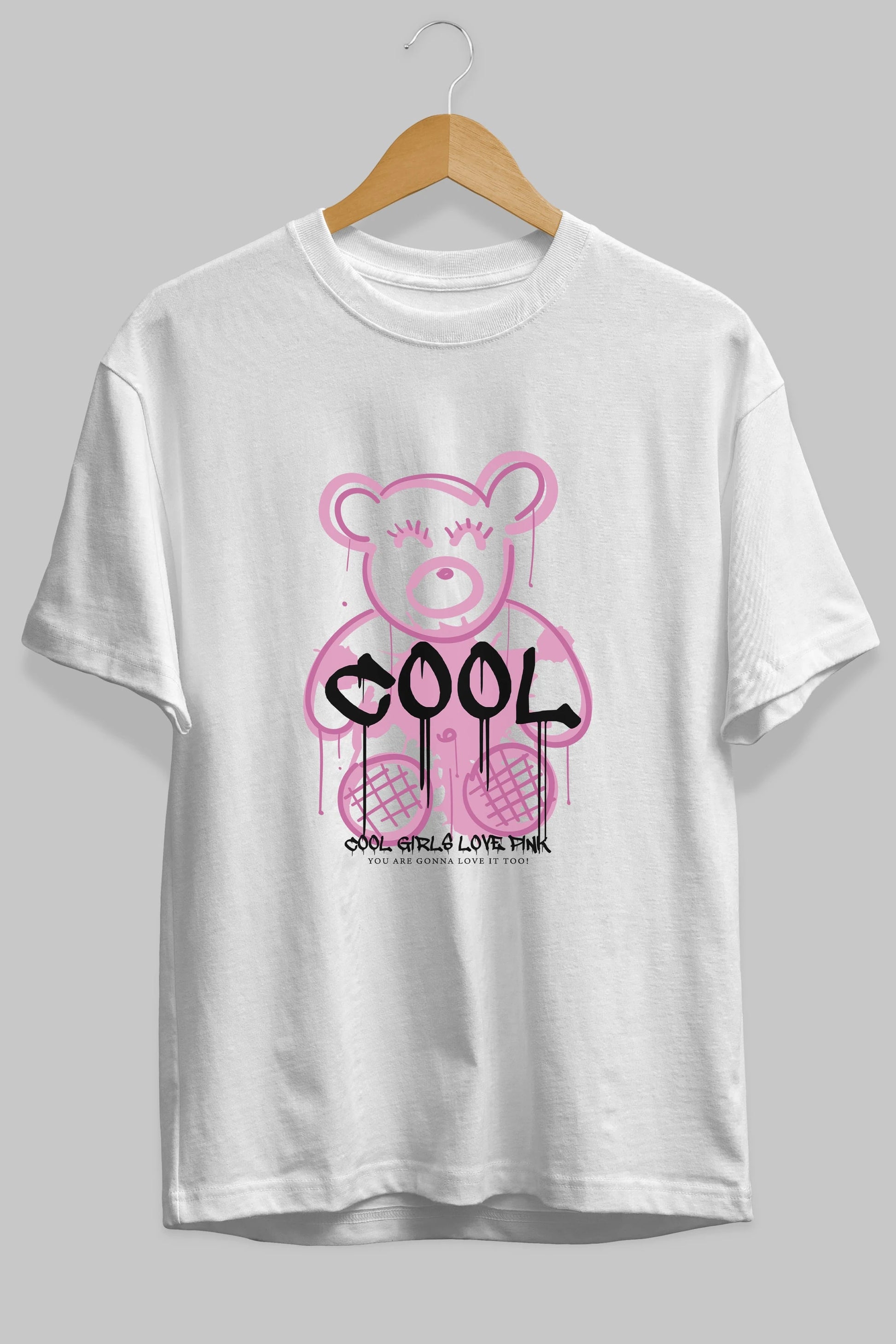 Cool Bear Ön Baskılı Oversize t-shirt Erkek Kadın Unisex