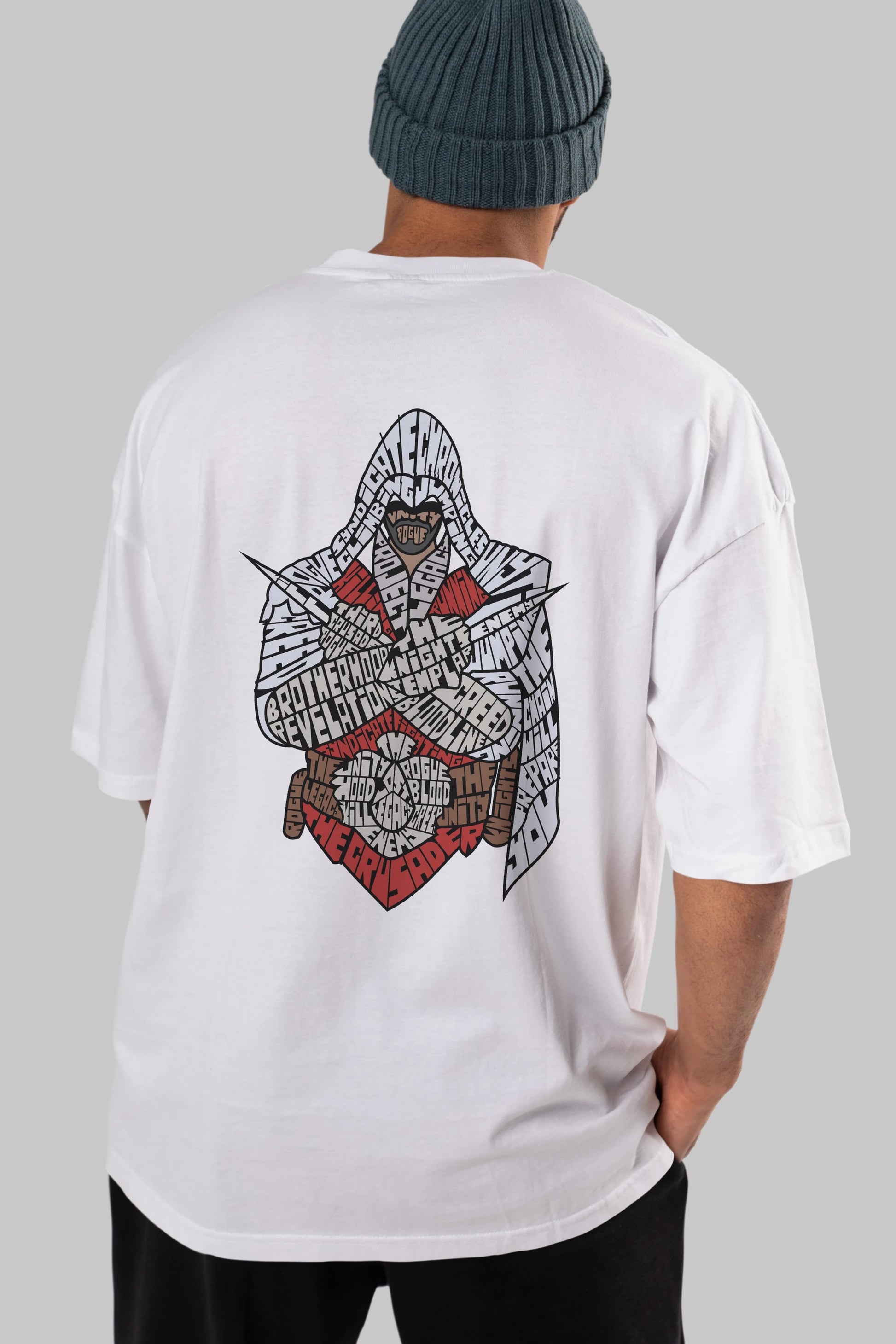 Assassins Arka Baskılı Oversize t-shirt %100 pamuk Erkek Kadın Unisex