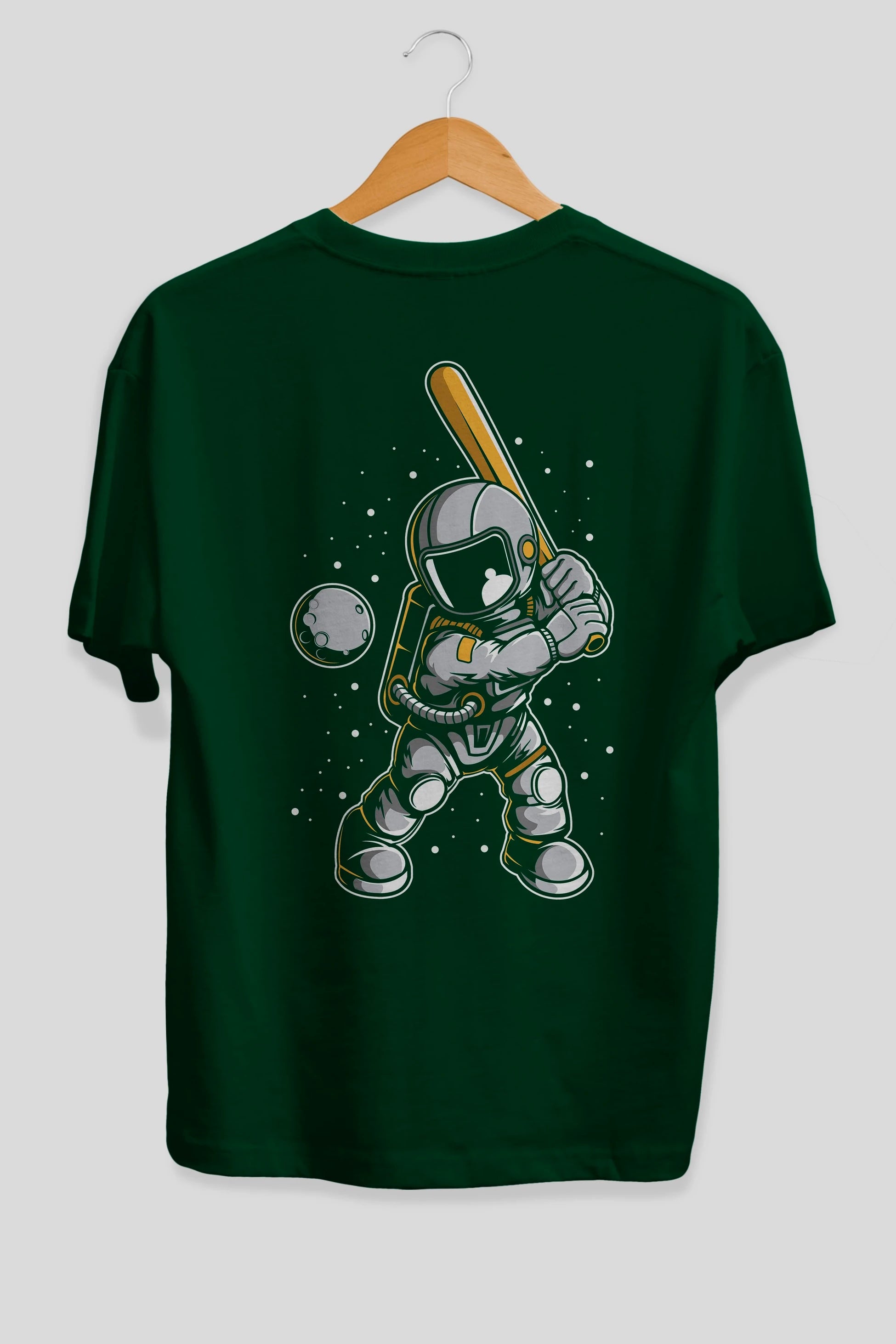 Astronaut Baseball Arka Baskılı Oversize t-shirt Erkek Kadın Unisex