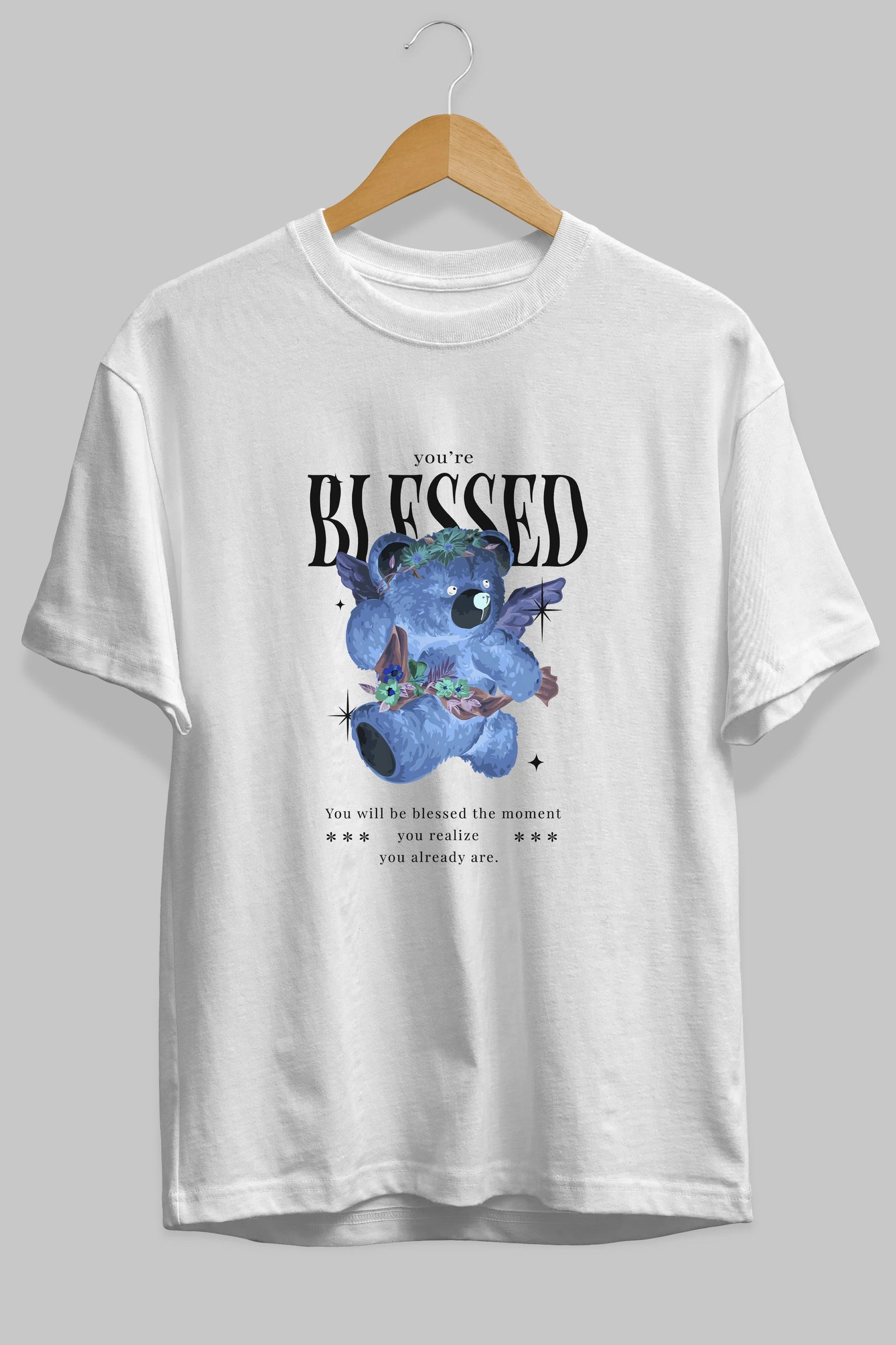 You are Blessed Bear Ön Baskılı Oversize t-shirt Erkek Kadın Unisex