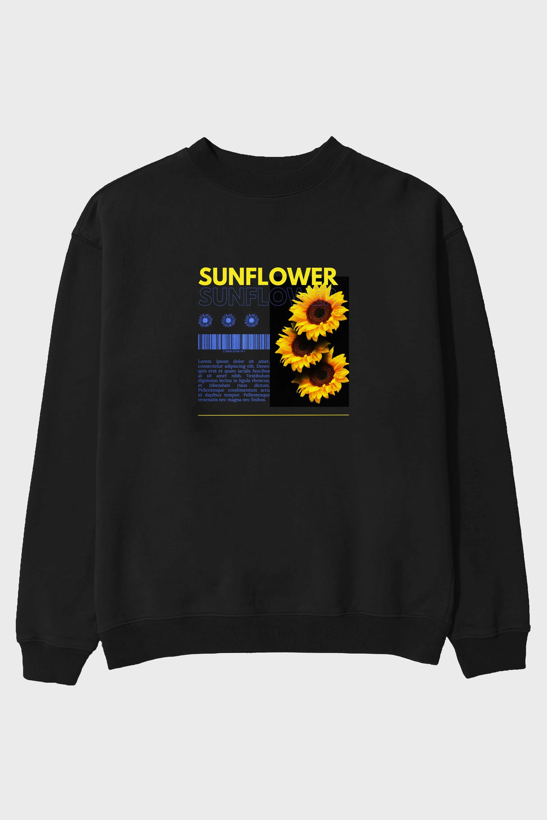 Sunflower Ön Baskılı Oversize Sweatshirt Erkek Kadın Unisex