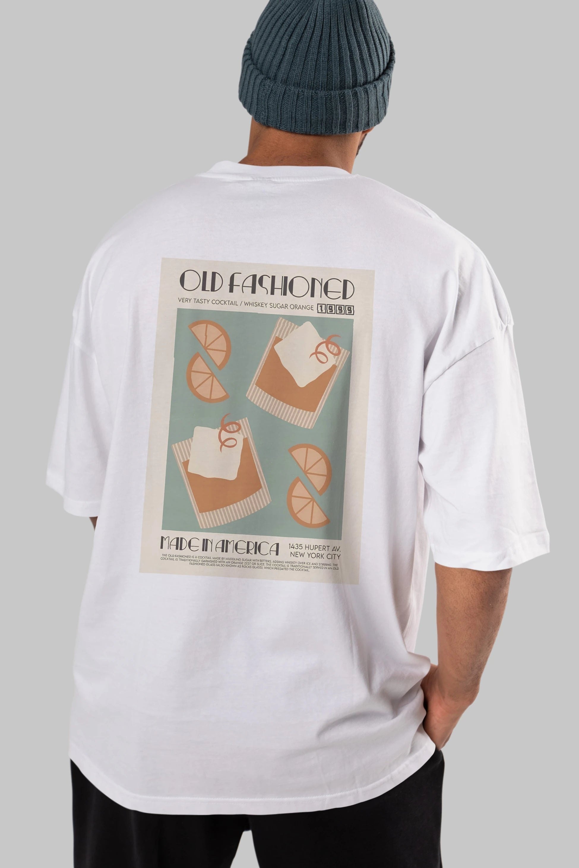 Old Fashioned 2 Arka Baskılı Oversize t-shirt Erkek Kadın Unisex %100 Pamuk Bisiklet Yaka tişort