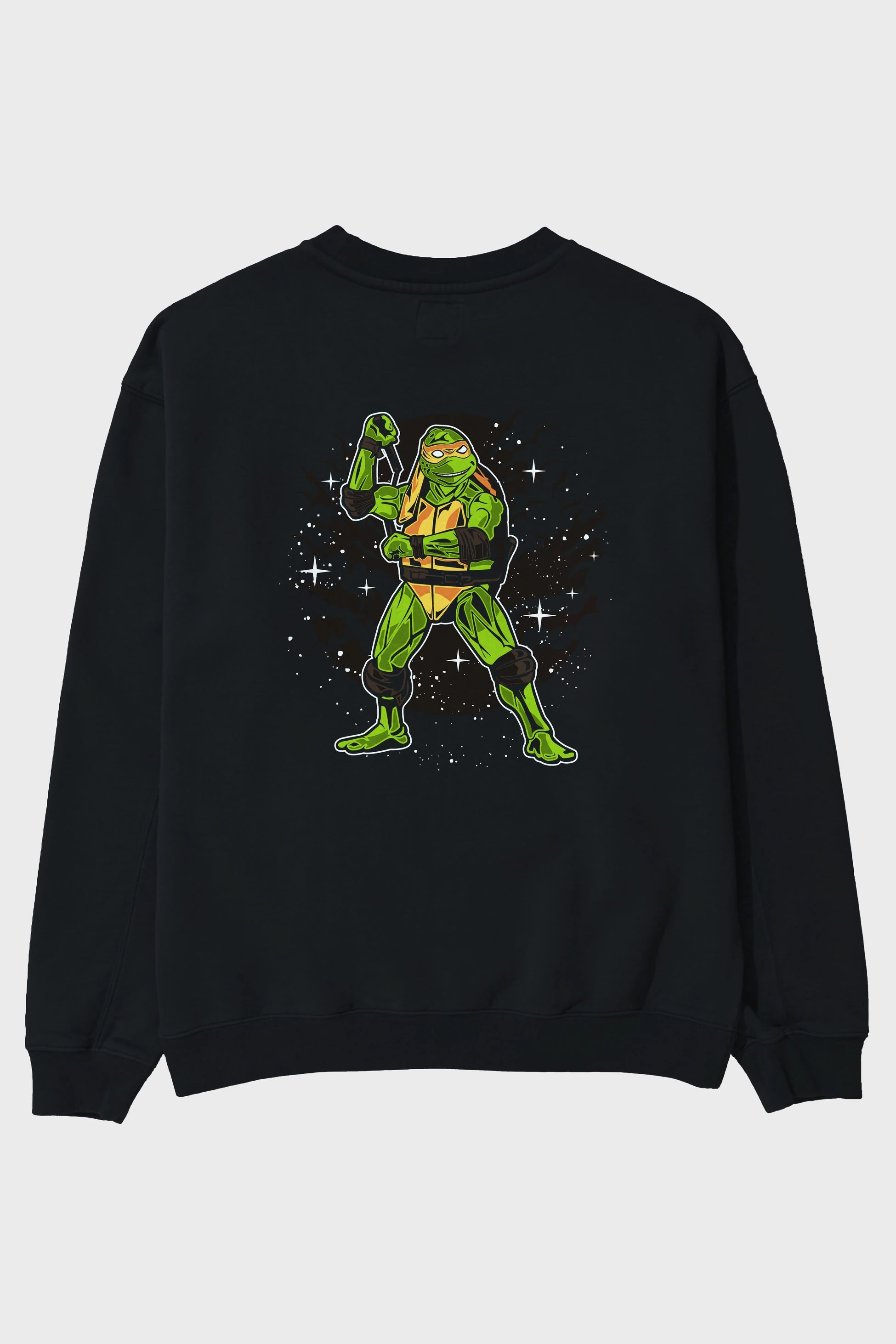 TURTLES Arka Baskılı Oversize Sweatshirt Erkek Kadın Unisex