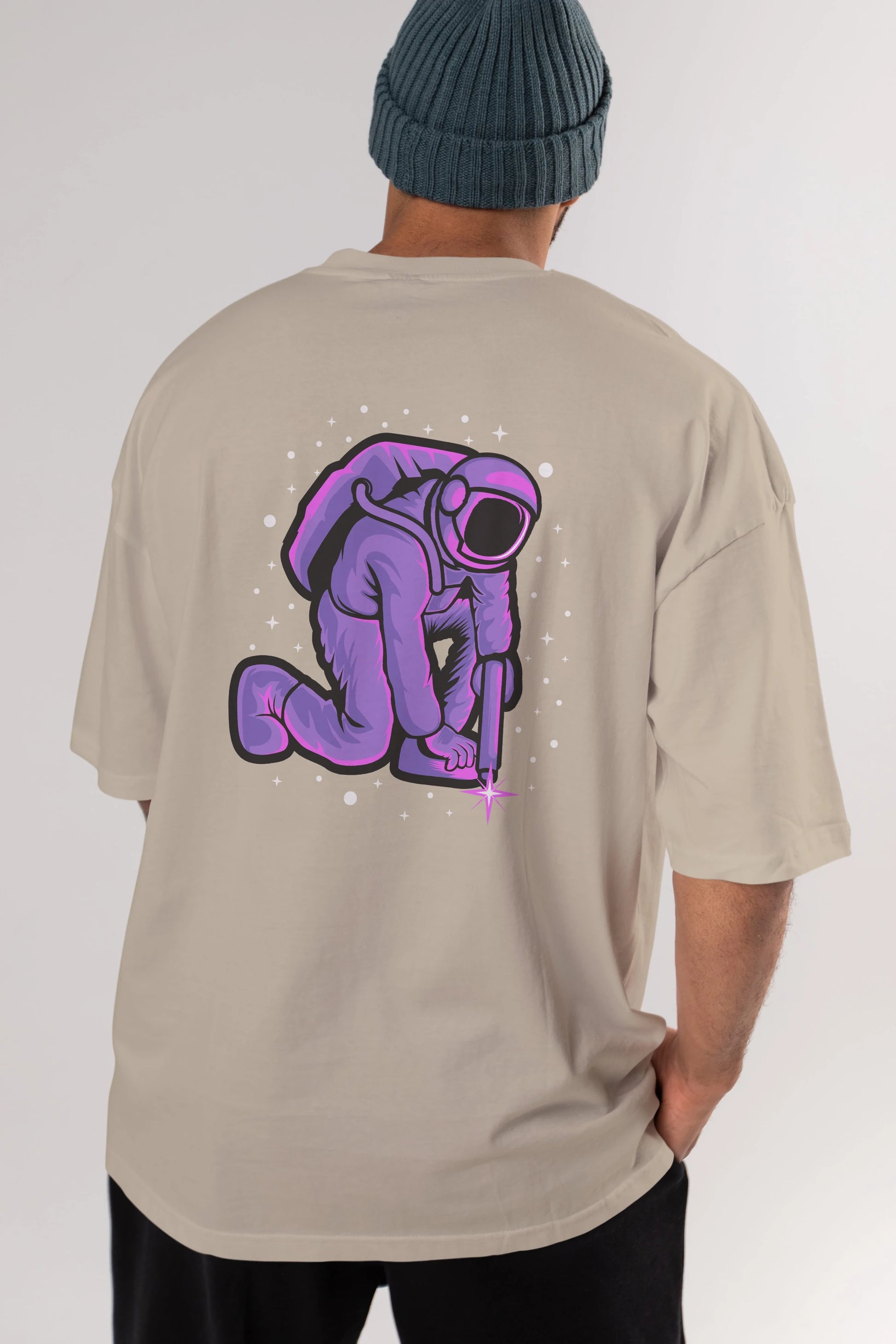 Welding in Space Arka Baskılı Oversize t-shirt Erkek Kadın Unisex