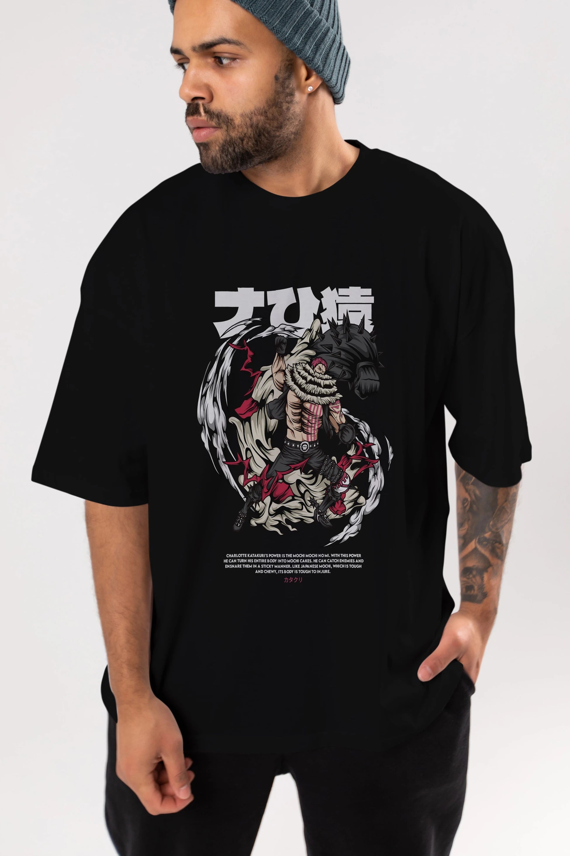 Katakuri Anime Ön Baskılı Oversize t-shirt %100 pamuk Erkek Kadın Unisex