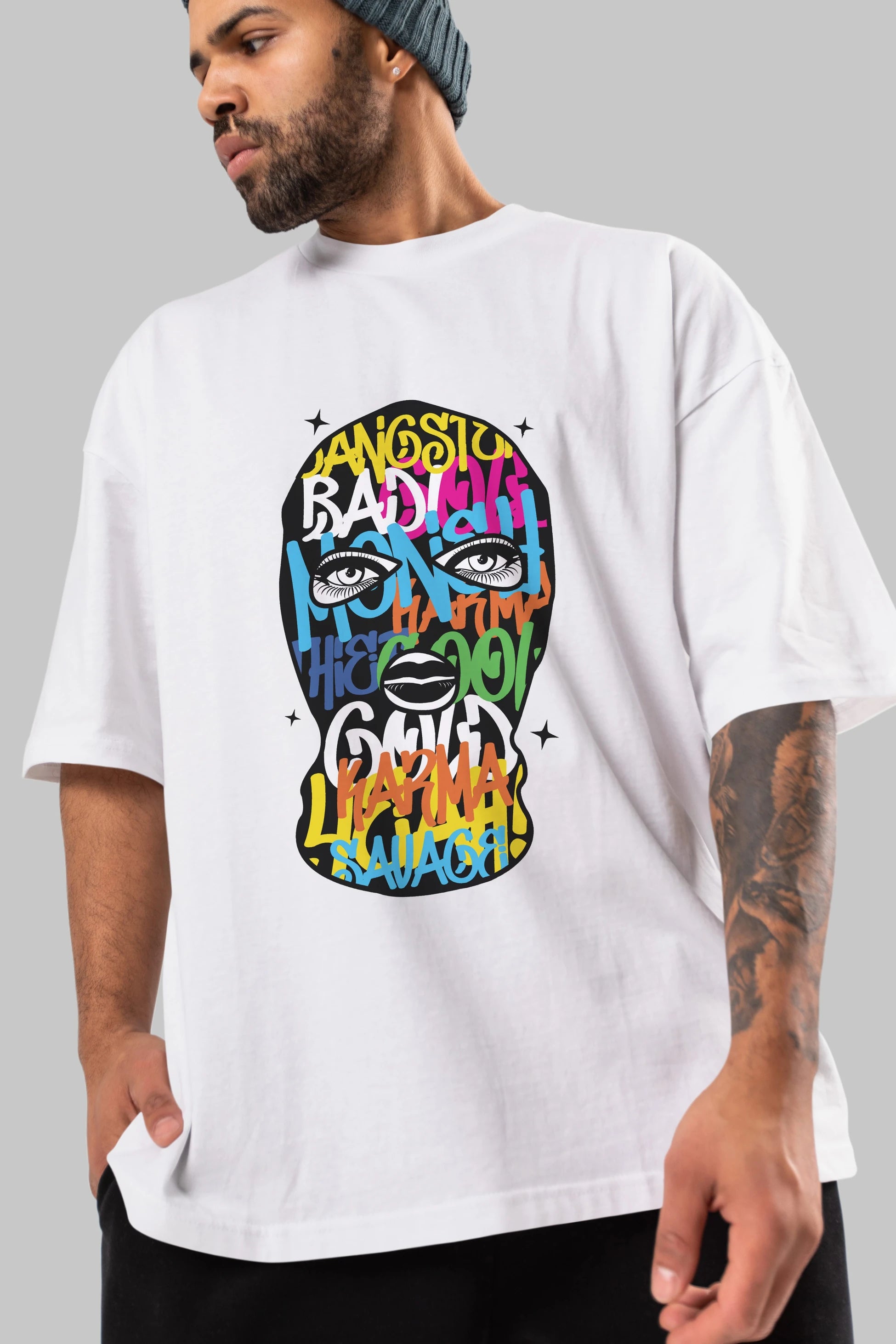 Karma Savage Ön Baskılı Oversize t-shirt Erkek Kadın Unisex