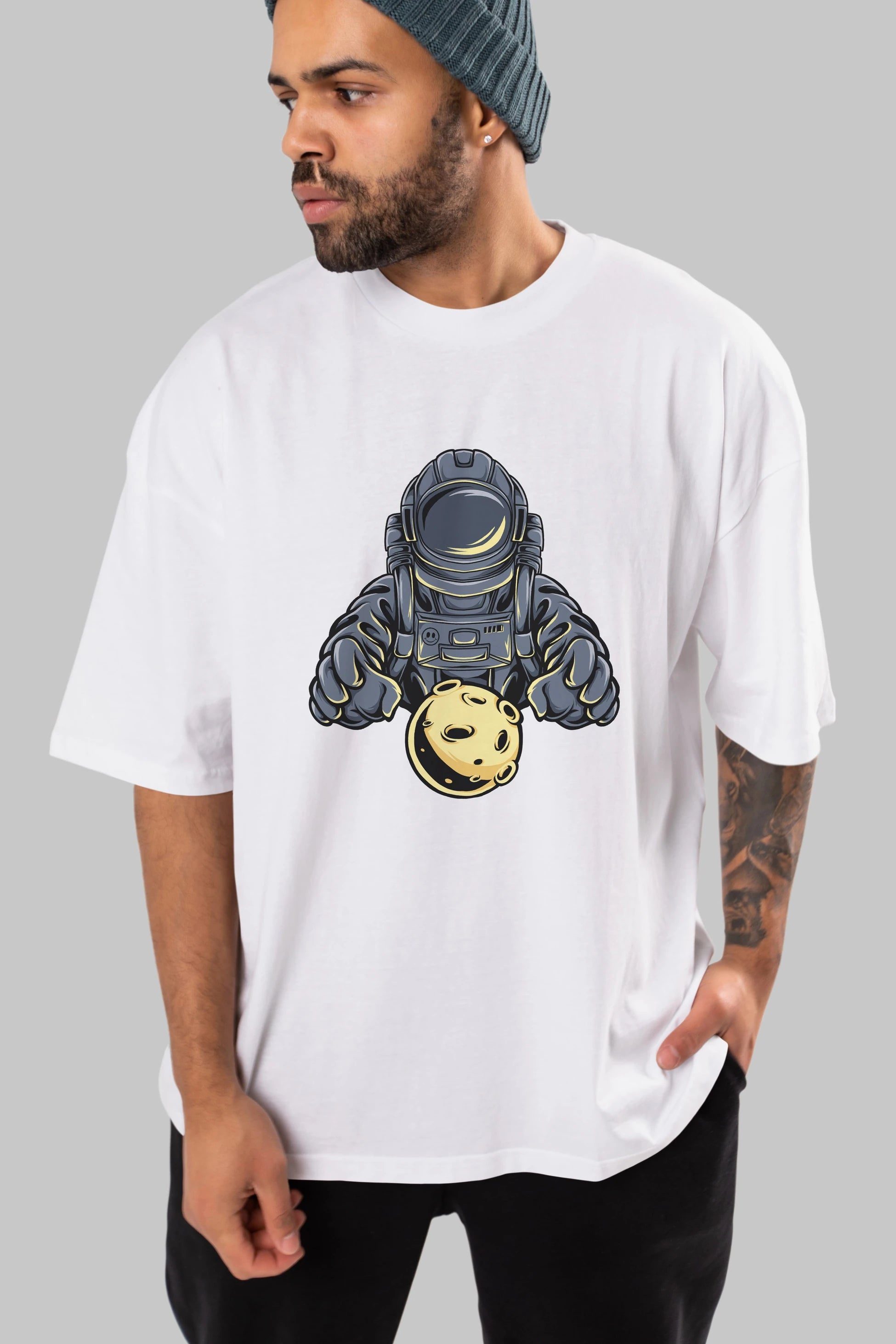 Astromoon tshirt Ön Baskılı Oversize t-shirt Erkek Kadın Unisex