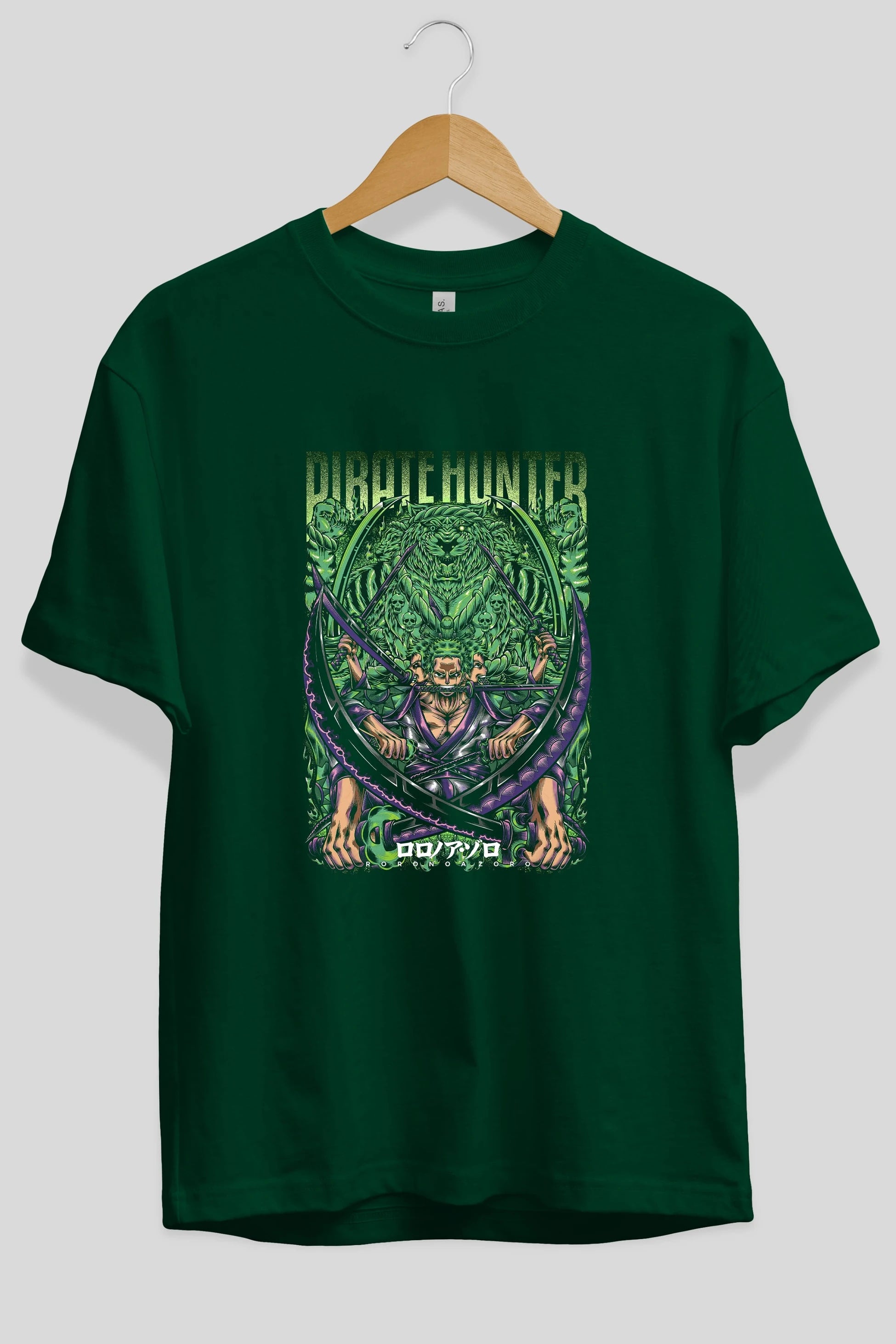 RORONOA ZORO 3 Anime Ön Baskılı Oversize t-shirt %100 pamuk Erkek Kadın Unisex