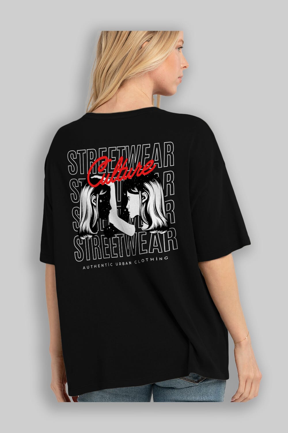 Culture Streetwear Yazılı Arka Baskılı Oversize t-shirt Erkek Kadın Unisex