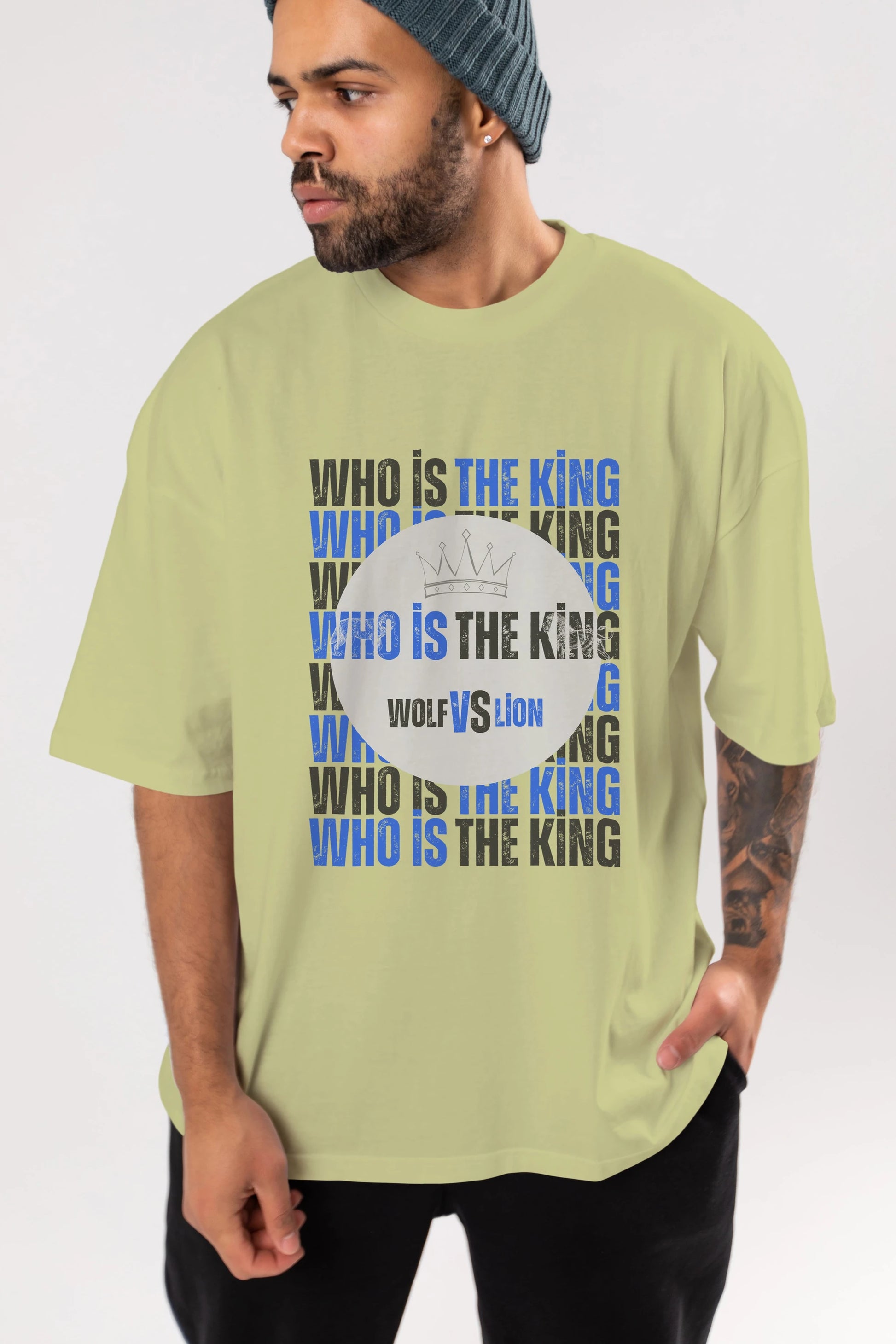 Who Is The King Yazılı Ön Baskılı Oversize t-shirt Erkek Kadın Unisex