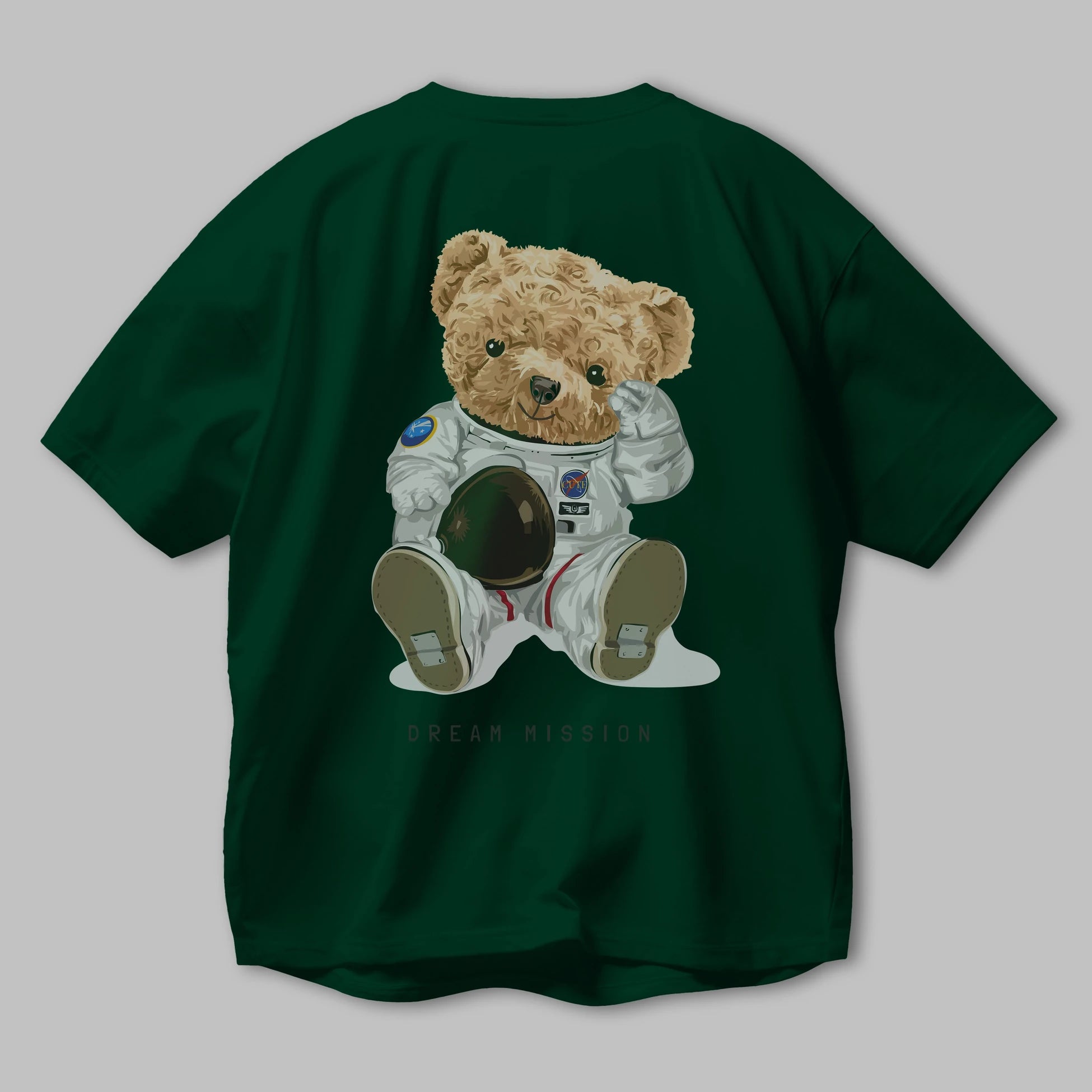 Teddy Bear Asrtonot Arka Baskılı Oversize t-shirt Erkek Kadın Unisex %100 Pamuk