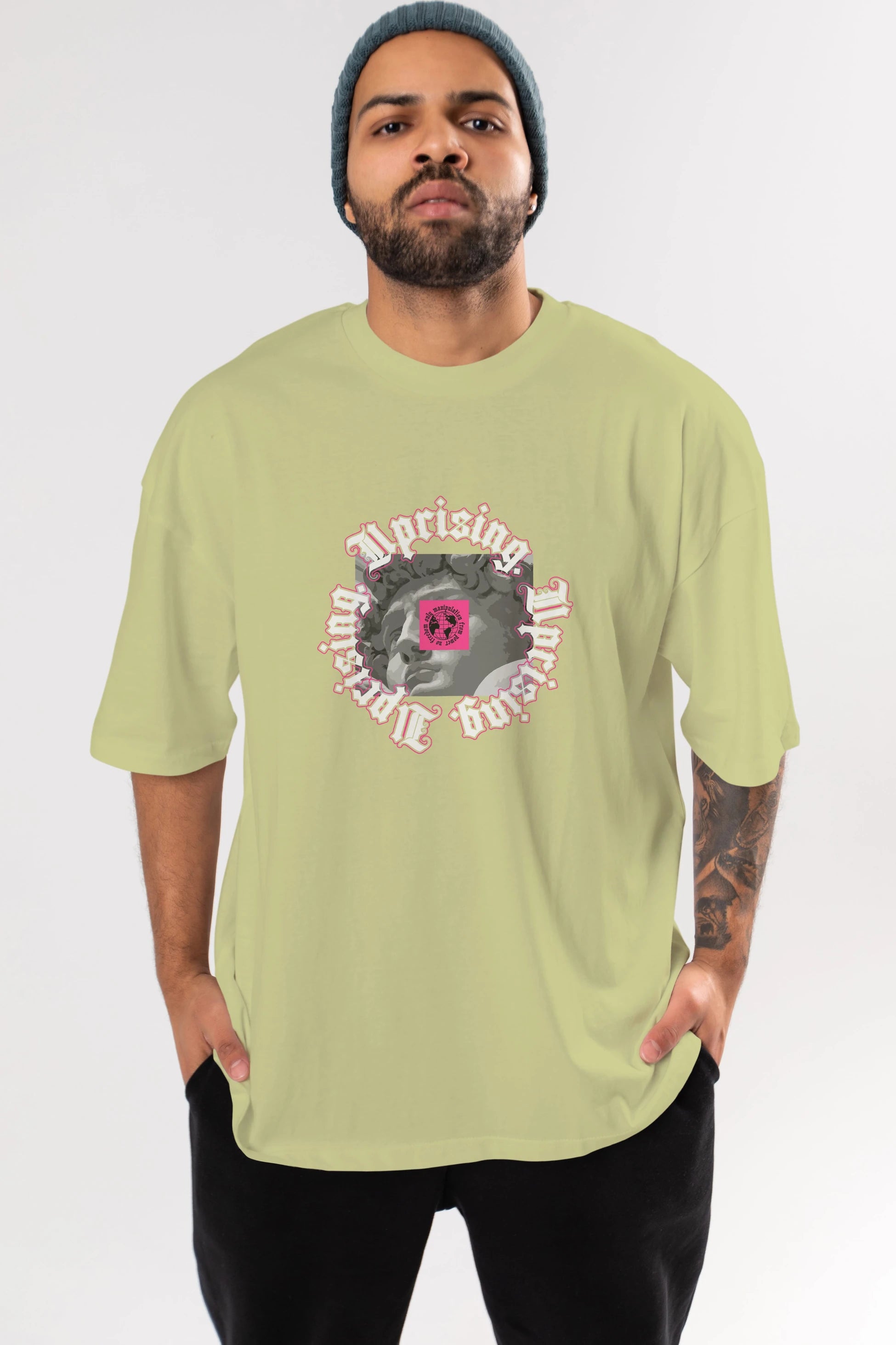 Uprising Ön Baskılı Oversize t-shirt Erkek Kadın Unisex