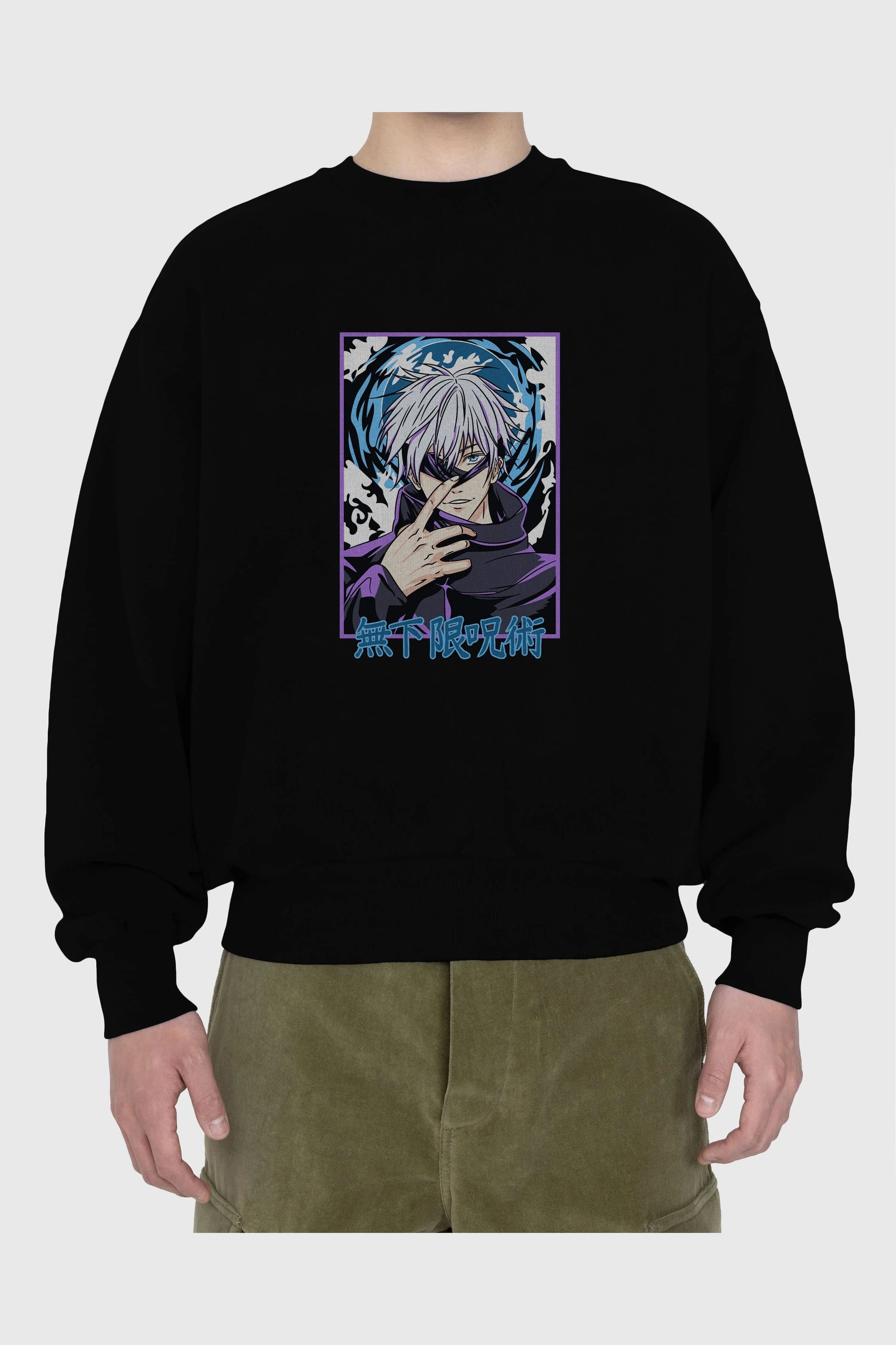 SATORU GOJO 3 Anime Ön Baskılı Oversize Sweatshirt Erkek Kadın Unisex