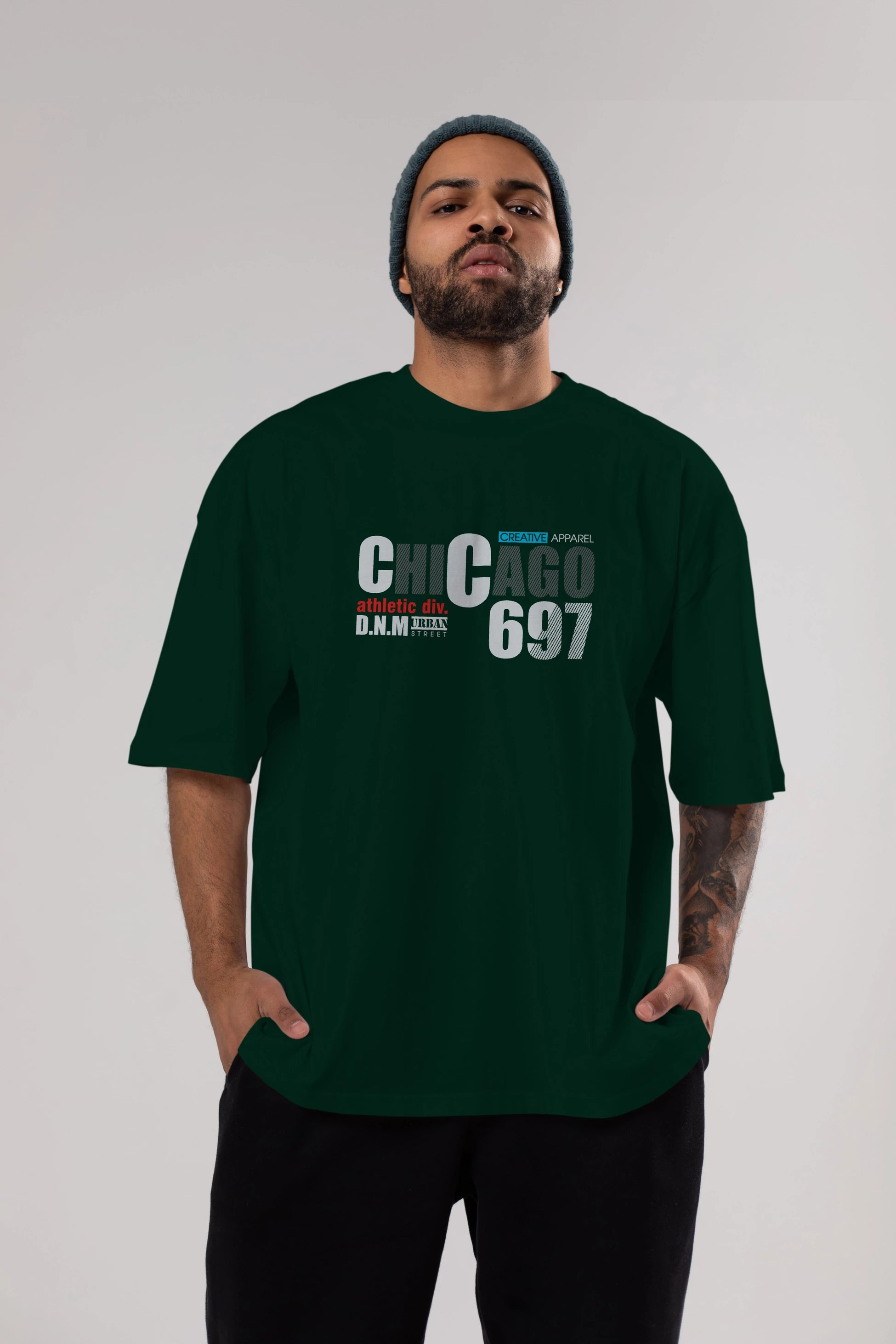 Chicago 697 Ön Baskılı Oversize t-shirt Erkek Kadın Unisex