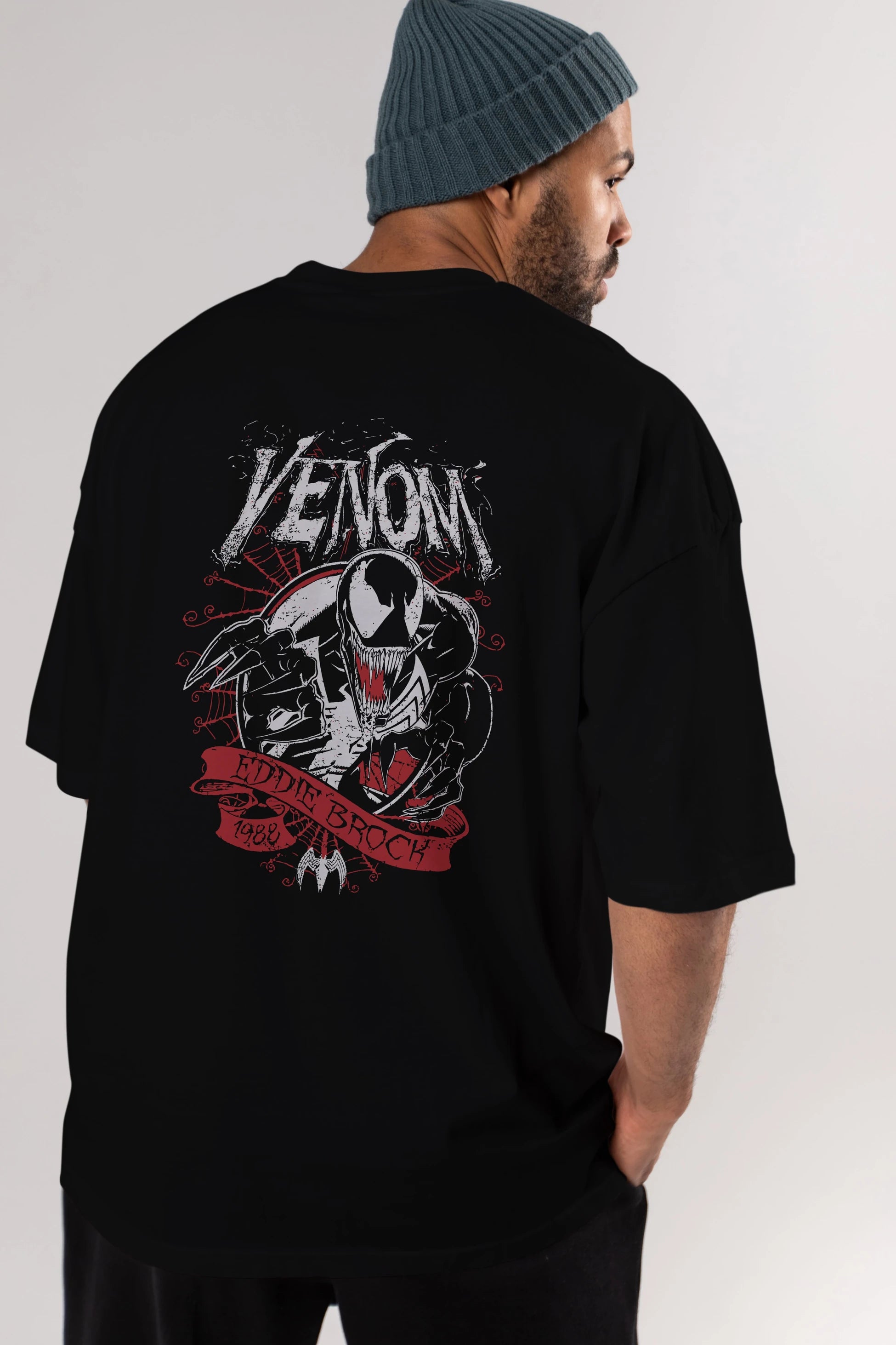 Venom (11) Arka Baskılı Oversize t-shirt Erkek Kadın Unisex %100 Pamuk Bisiklet Yaka tişort