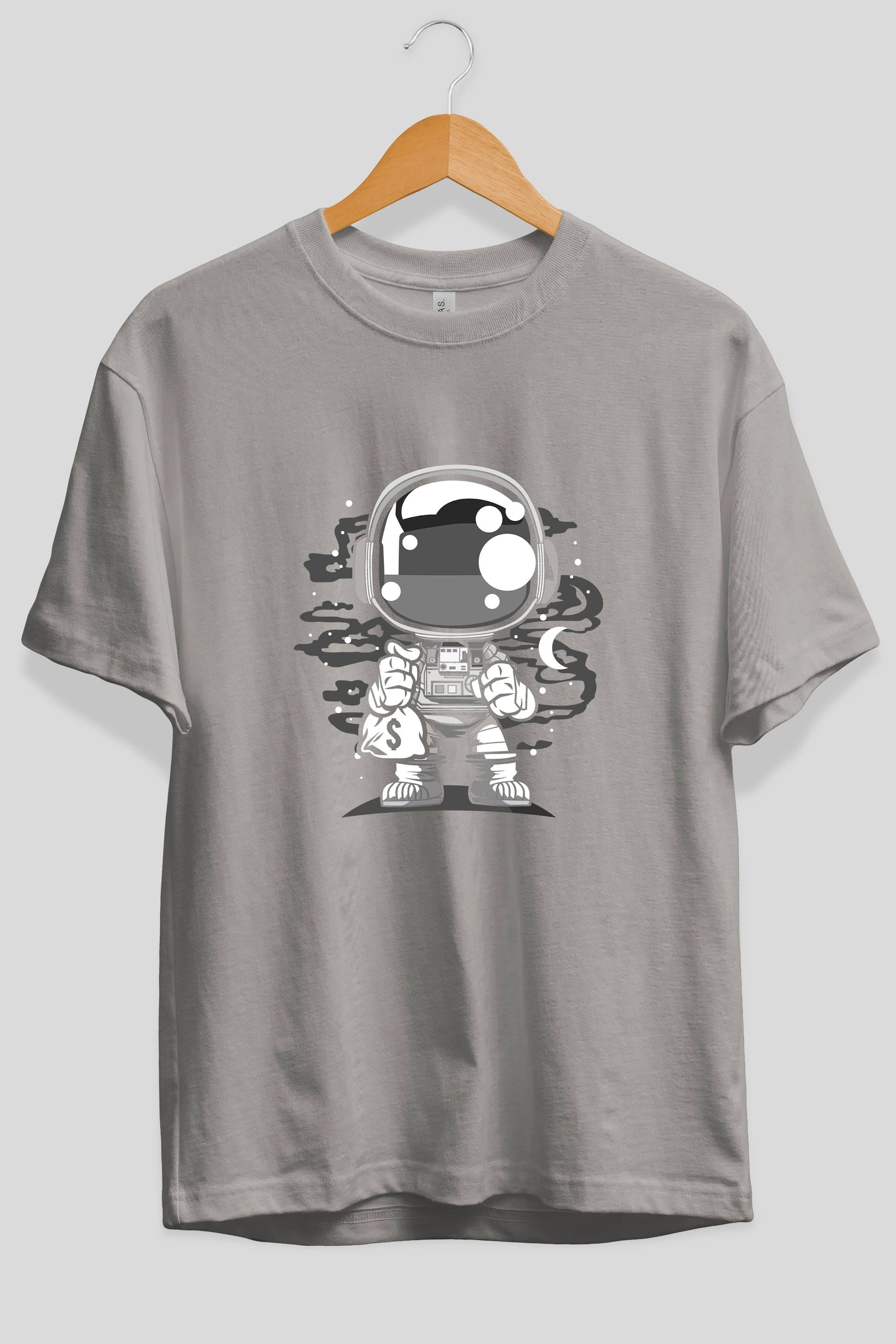 Astronaut Chibi Ön Baskılı Oversize t-shirt Erkek Kadın Unisex