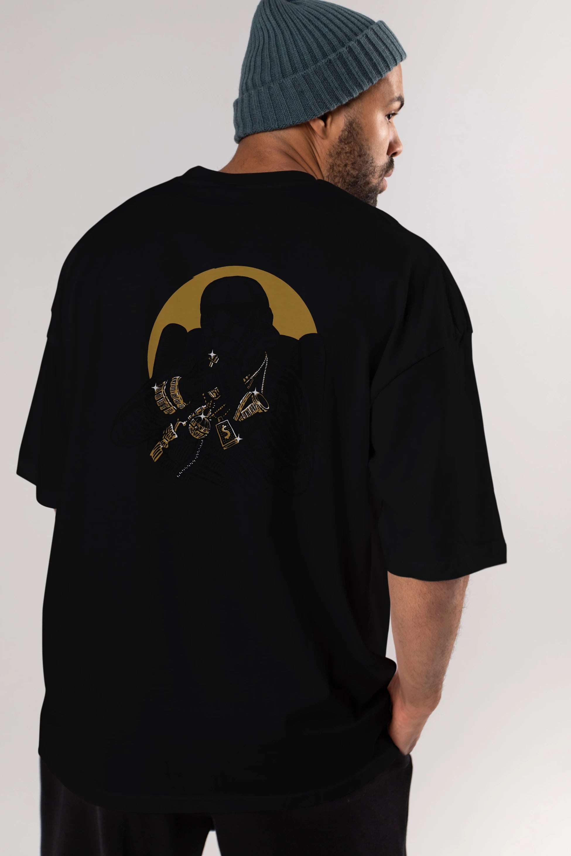 Trooper Dee Jay Arka Baskılı Oversize t-shirt Erkek Kadın Unisex %100 Pamuk