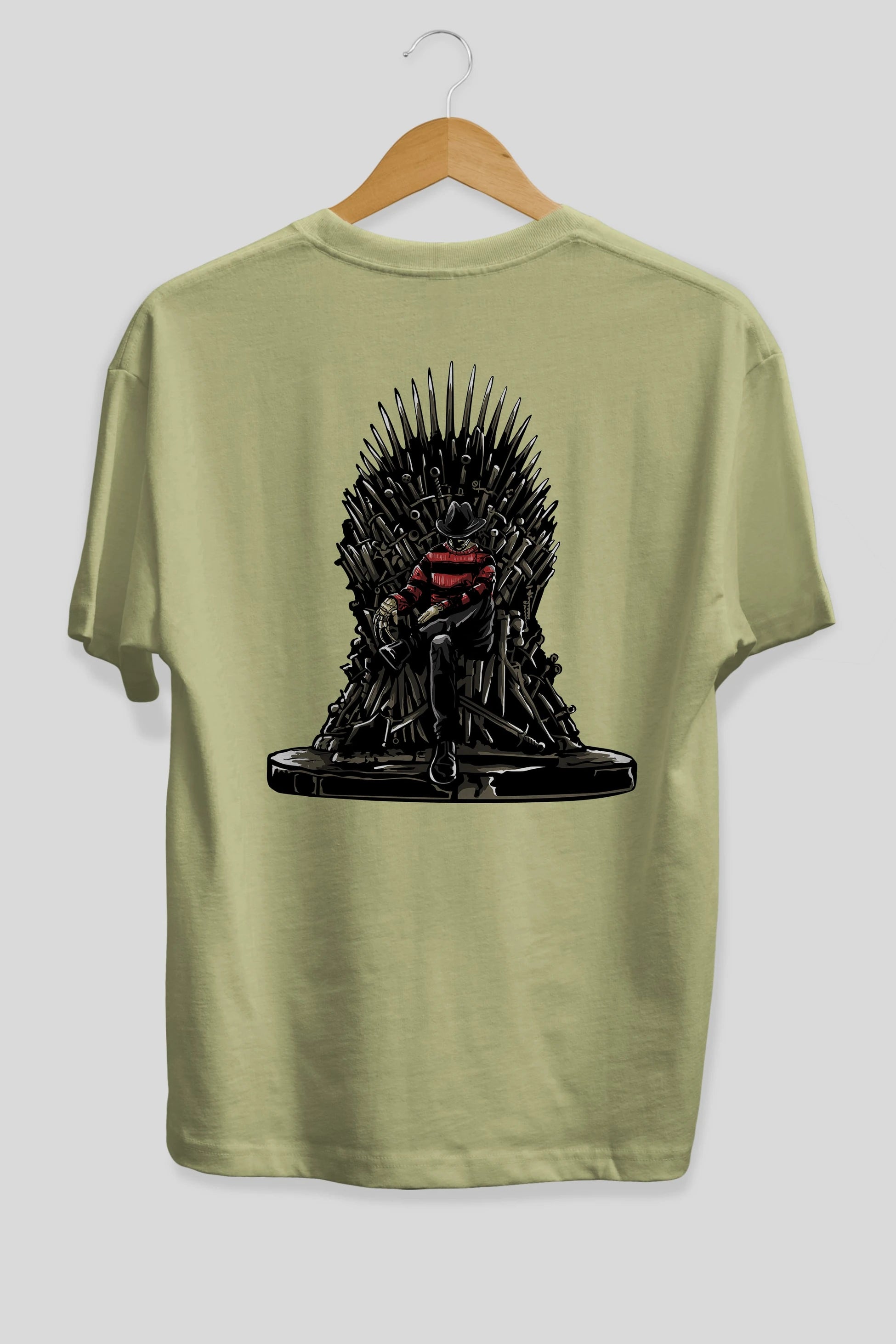 Nightmare Throne Arka Baskılı Oversize t-shirt Erkek Kadın Unisex %100 Pamuk