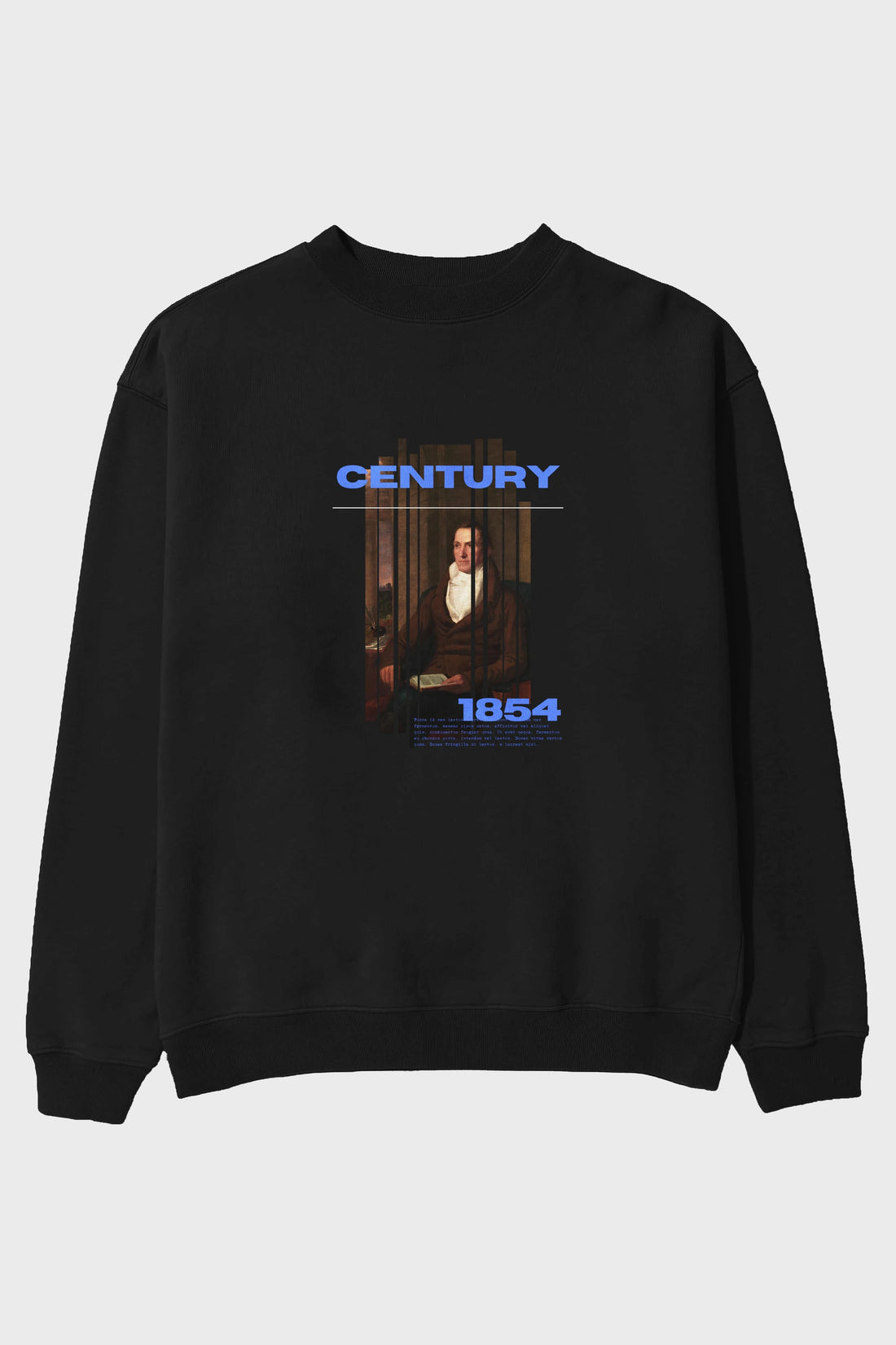 Century 1854 Yazılı Ön Baskılı Oversize Sweatshirt Erkek Kadın Unisex