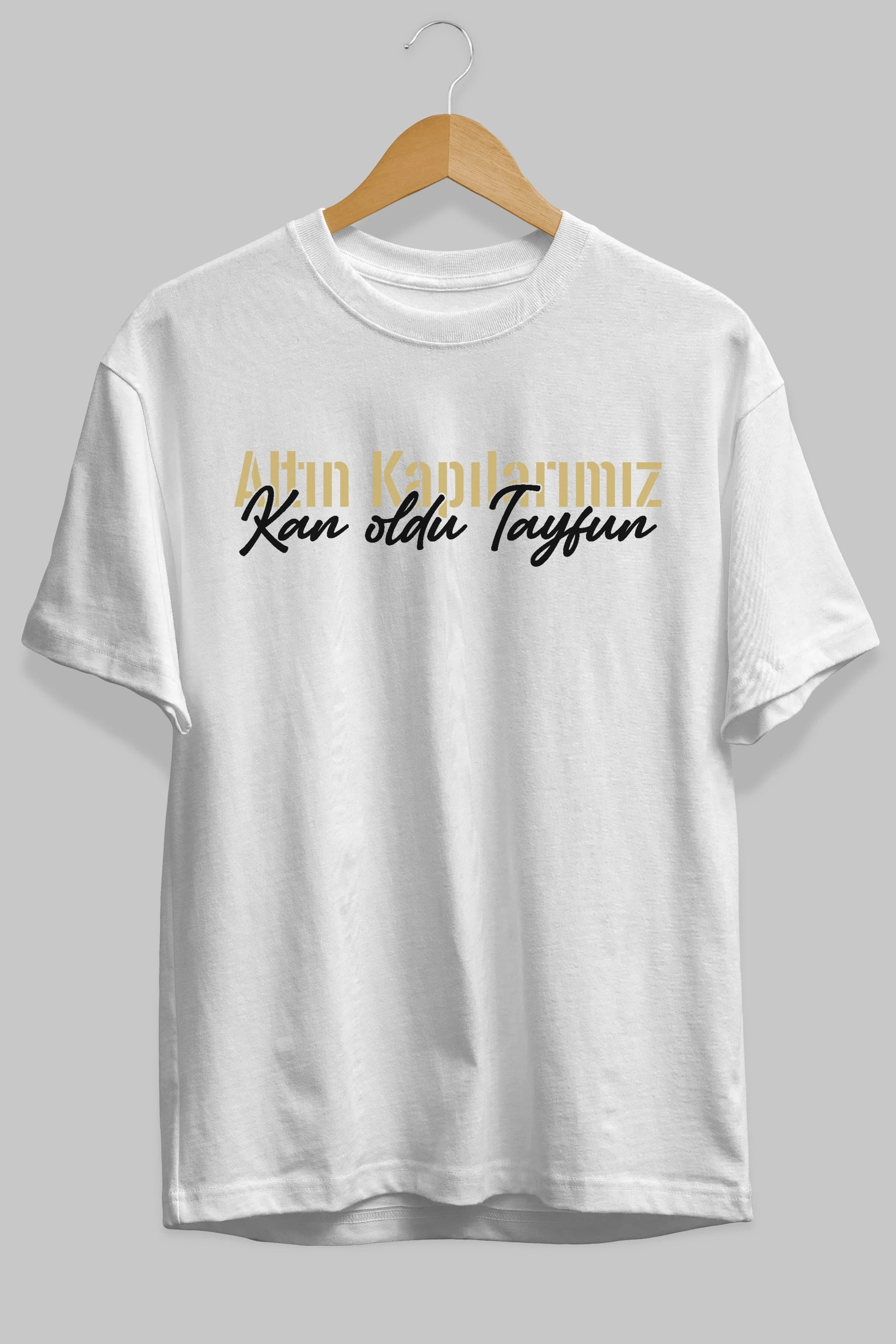 Altın Kapılarımız Kan Oldu Ön Baskılı Oversize t-shirt %100 pamuk Erkek Kadın Unisex