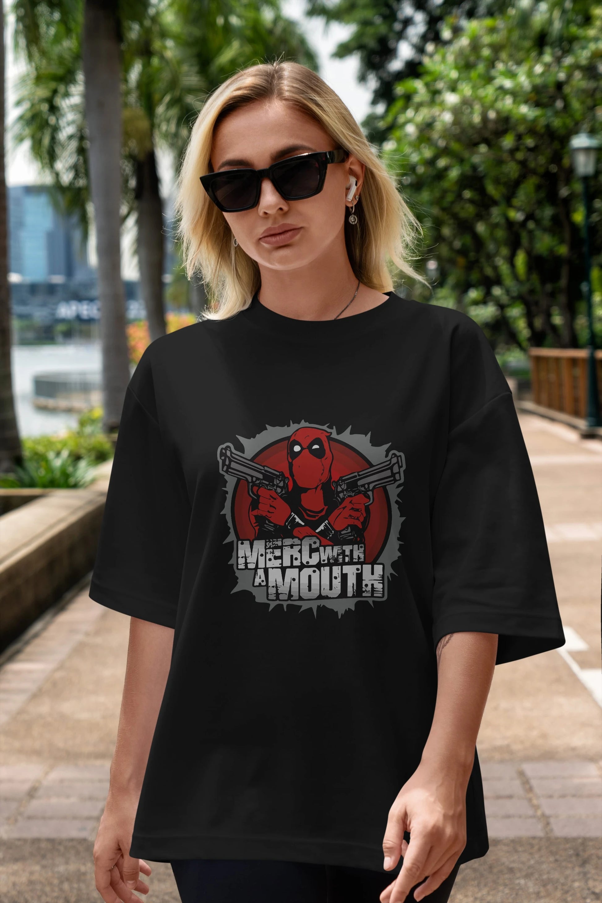 Deadpool (13) Ön Baskılı Oversize t-shirt Erkek Kadın Unisex %100 Pamuk Bisiklet Yaka tişort