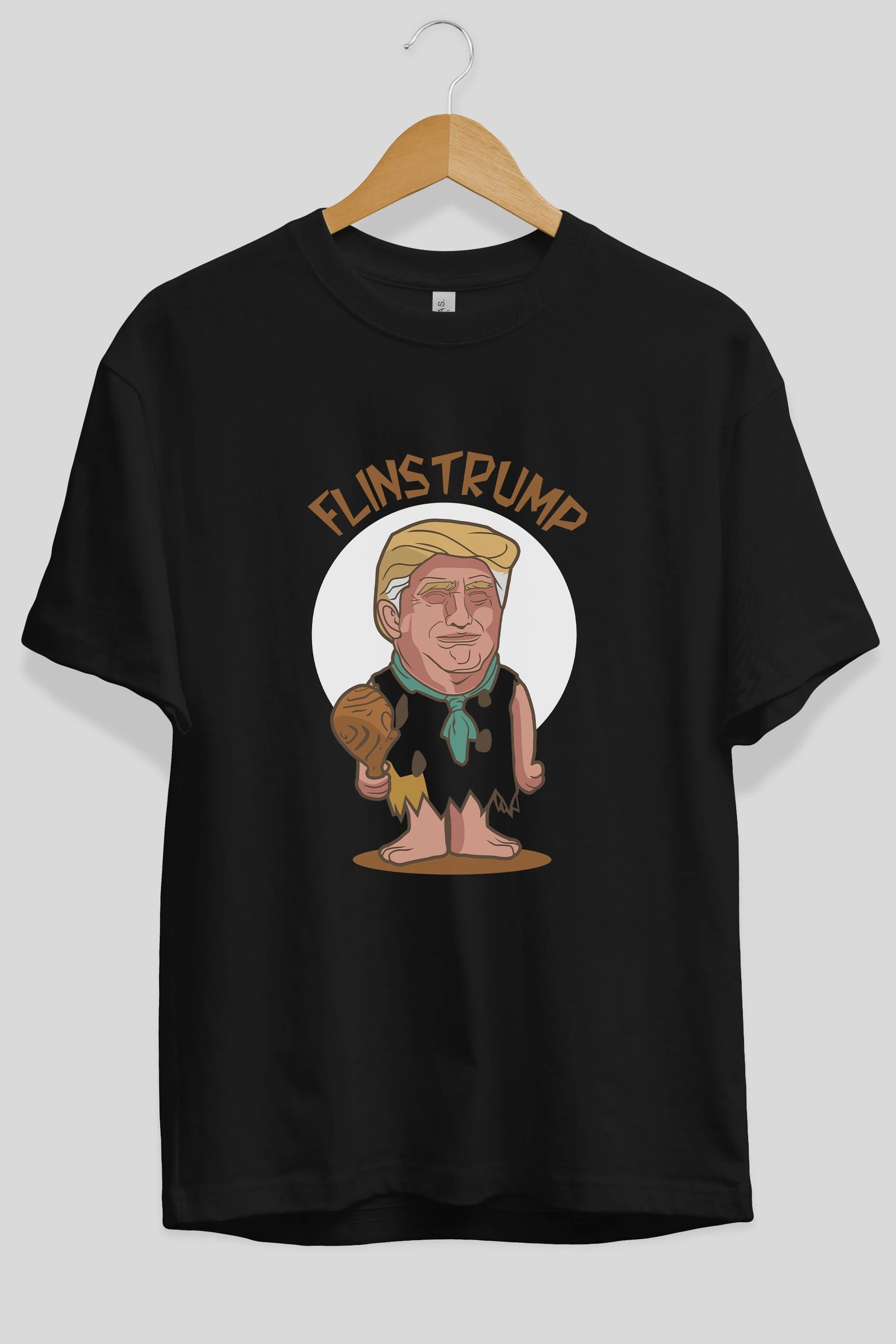 Flinstrump Ön Baskılı Oversize t-shirt Erkek Kadın Unisex %100 Pamuk tişort