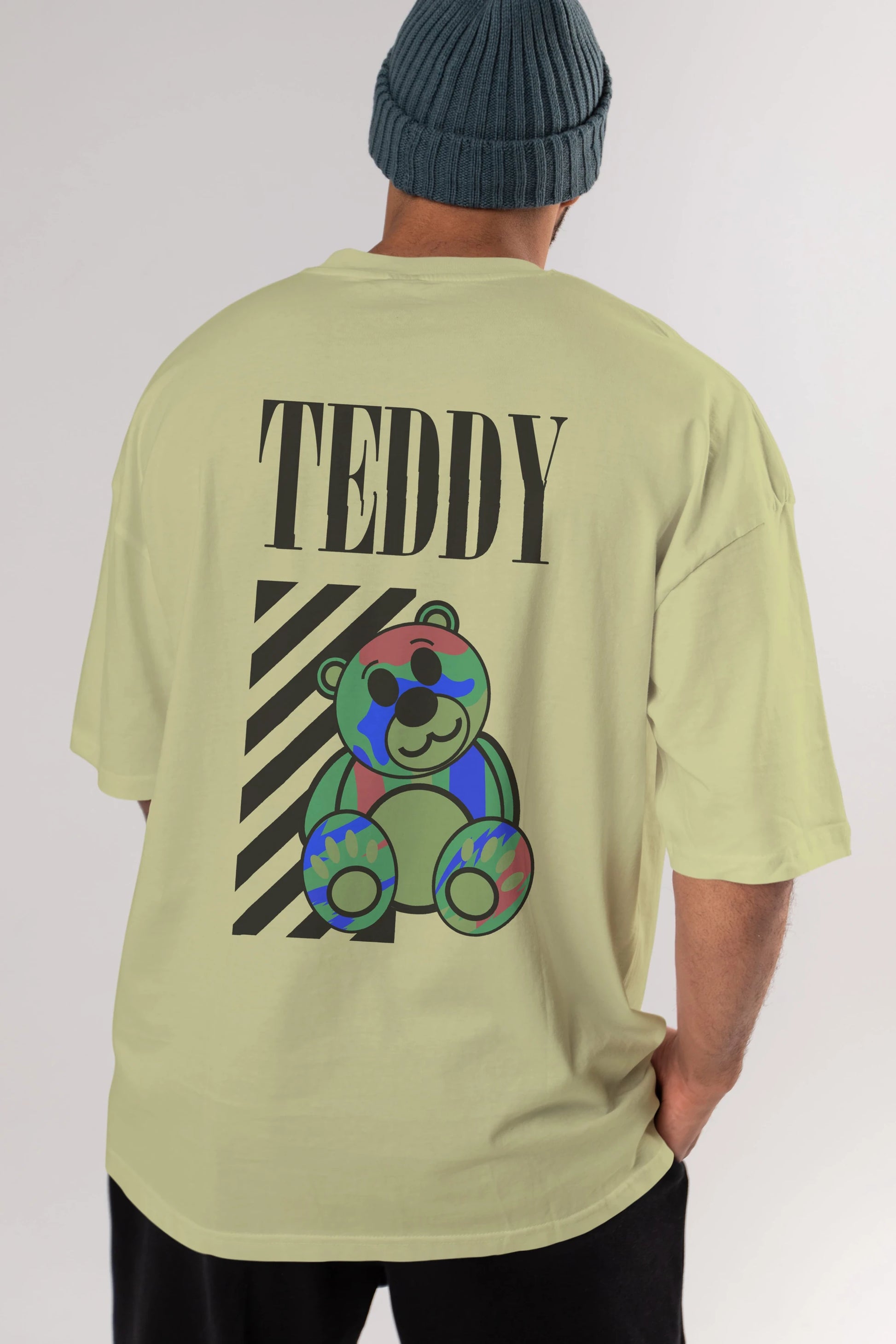 Teddy Bear 2 Arka Baskılı Oversize t-shirt Erkek Kadın Unisex