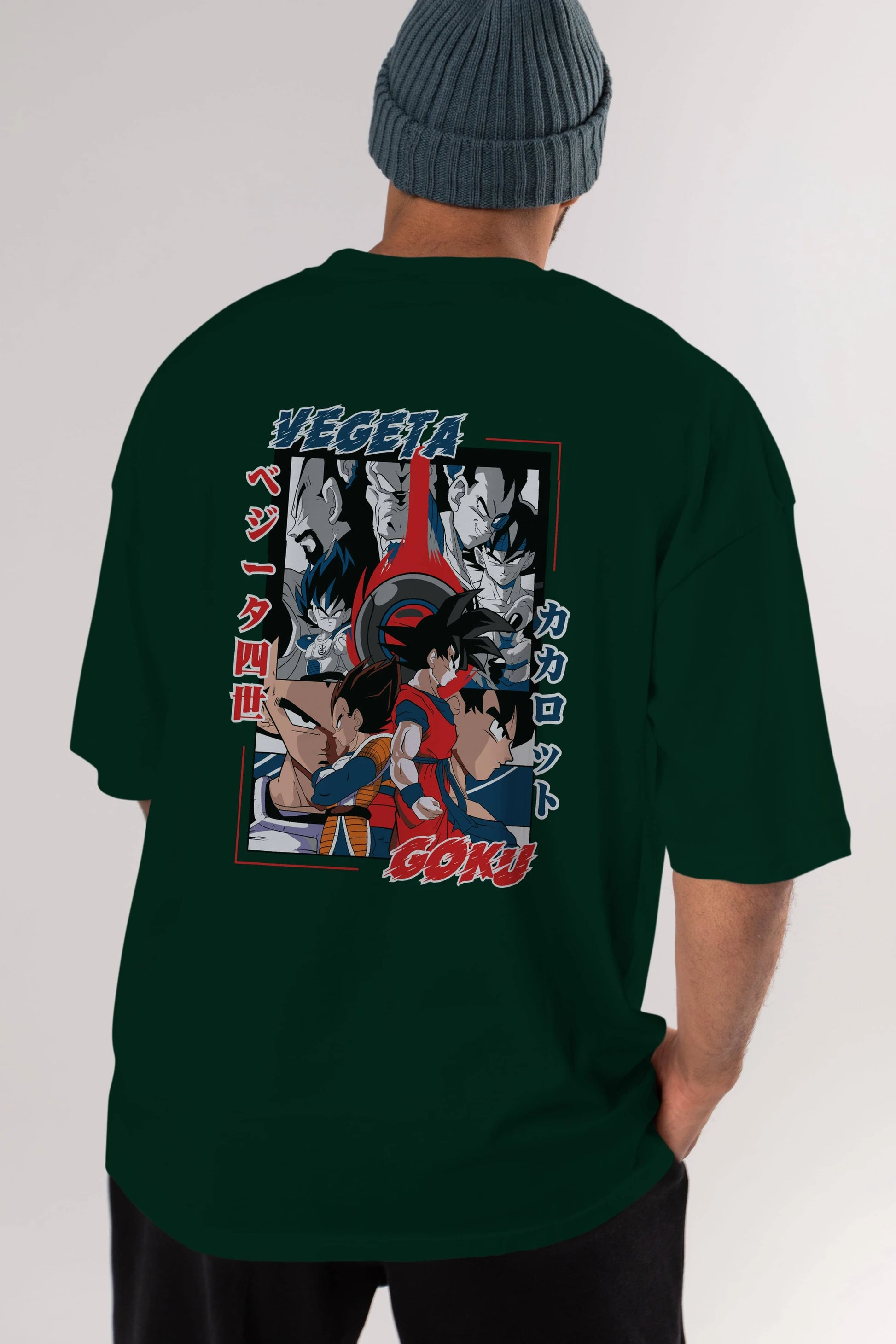 VEGETA VS GOKU Anime Arka Baskılı Oversize t-shirt Erkek Kadın Unisex