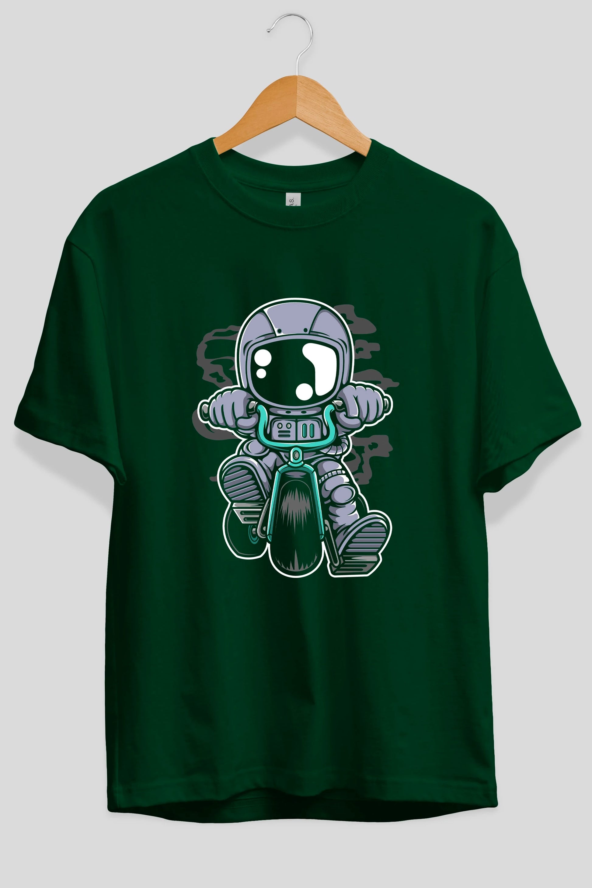 Astronaut Biker Ön Baskılı Oversize t-shirt Erkek Kadın Unisex