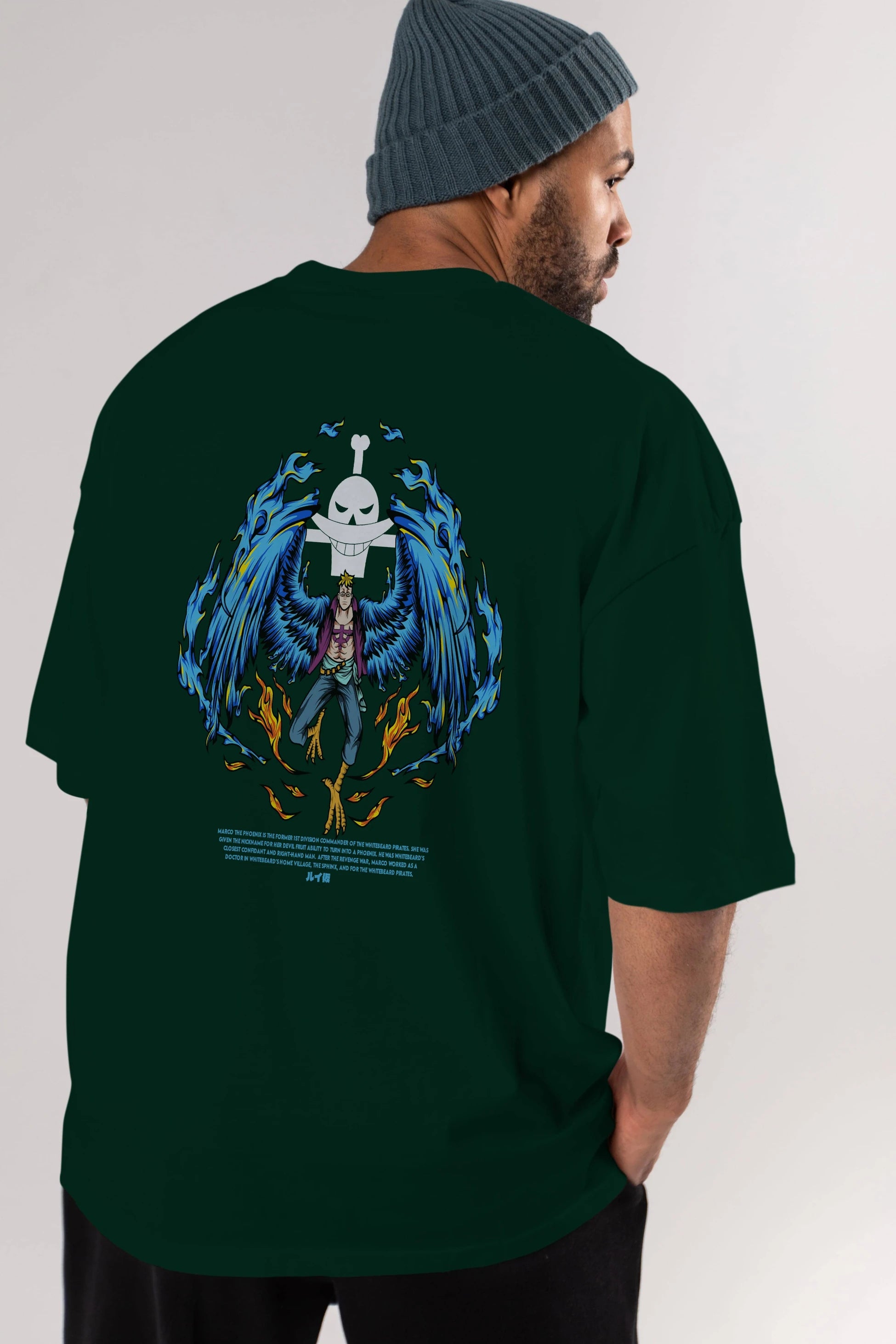 Marco Anime Arka Baskılı Oversize t-shirt Erkek Kadın Unisex