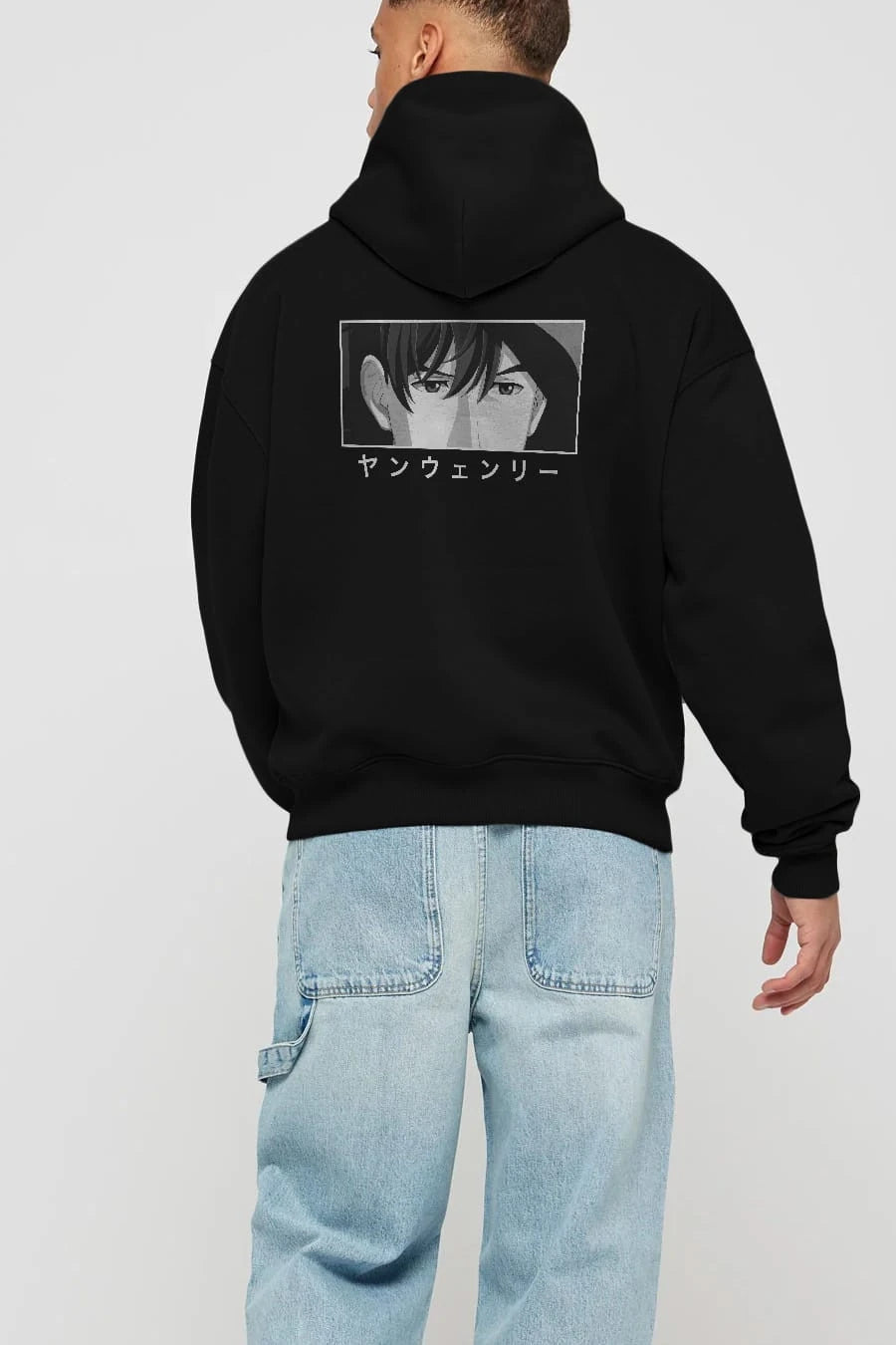 Wen-li Yang 1 Anime Arka Baskılı Hoodie Oversize Kapüşonlu Sweatshirt Erkek Kadın Unisex