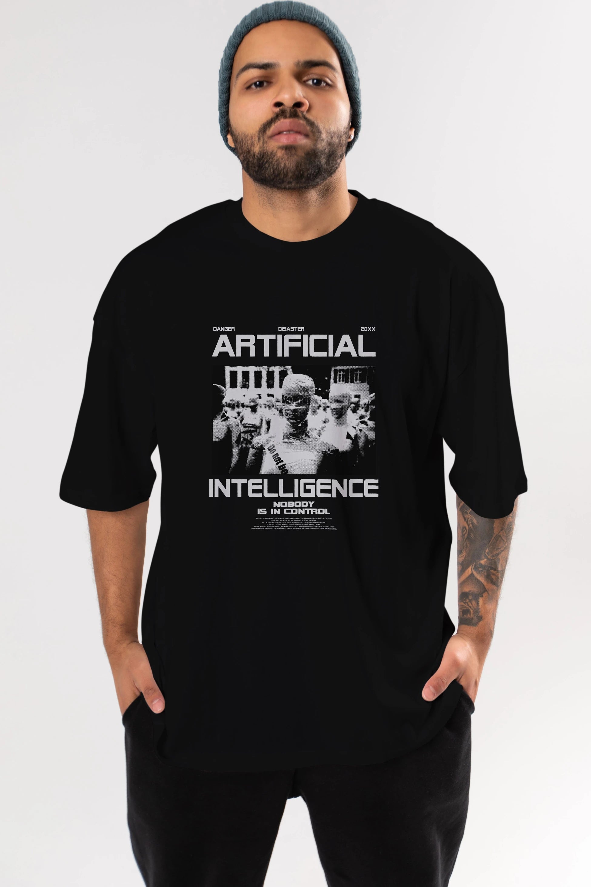 Artificial Intelligence Ön Baskılı Oversize t-shirt Erkek Kadın Unisex