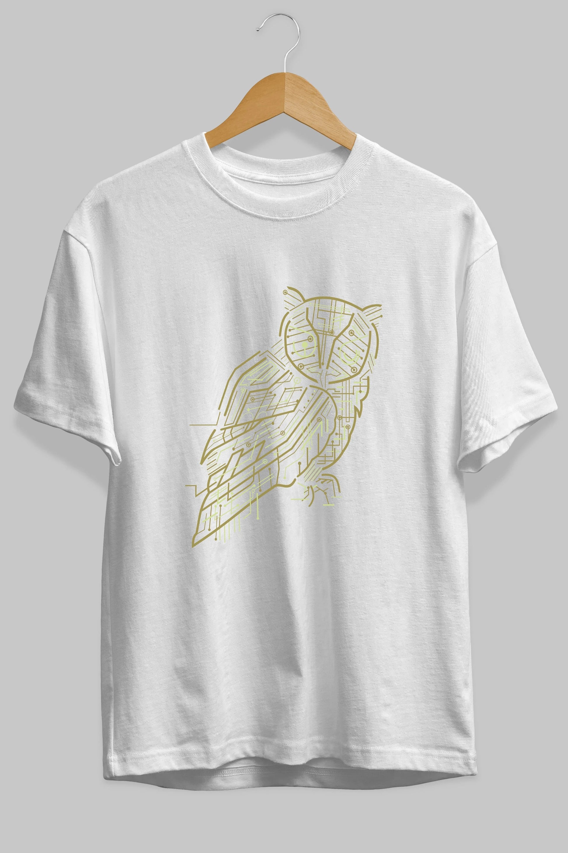 Electrical Owl Ön Baskılı Oversize t-shirt %100 pamuk Erkek Kadın Unisex