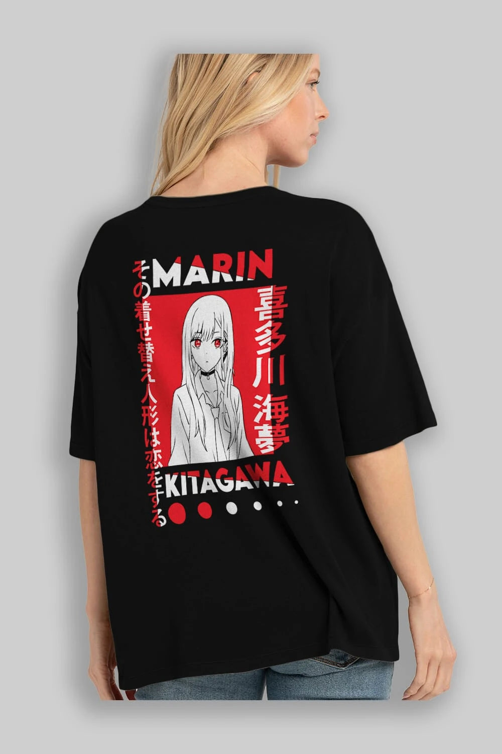 MARIN KITAGAWA Anime Arka Baskılı Oversize t-shirt Erkek Kadın Unisex