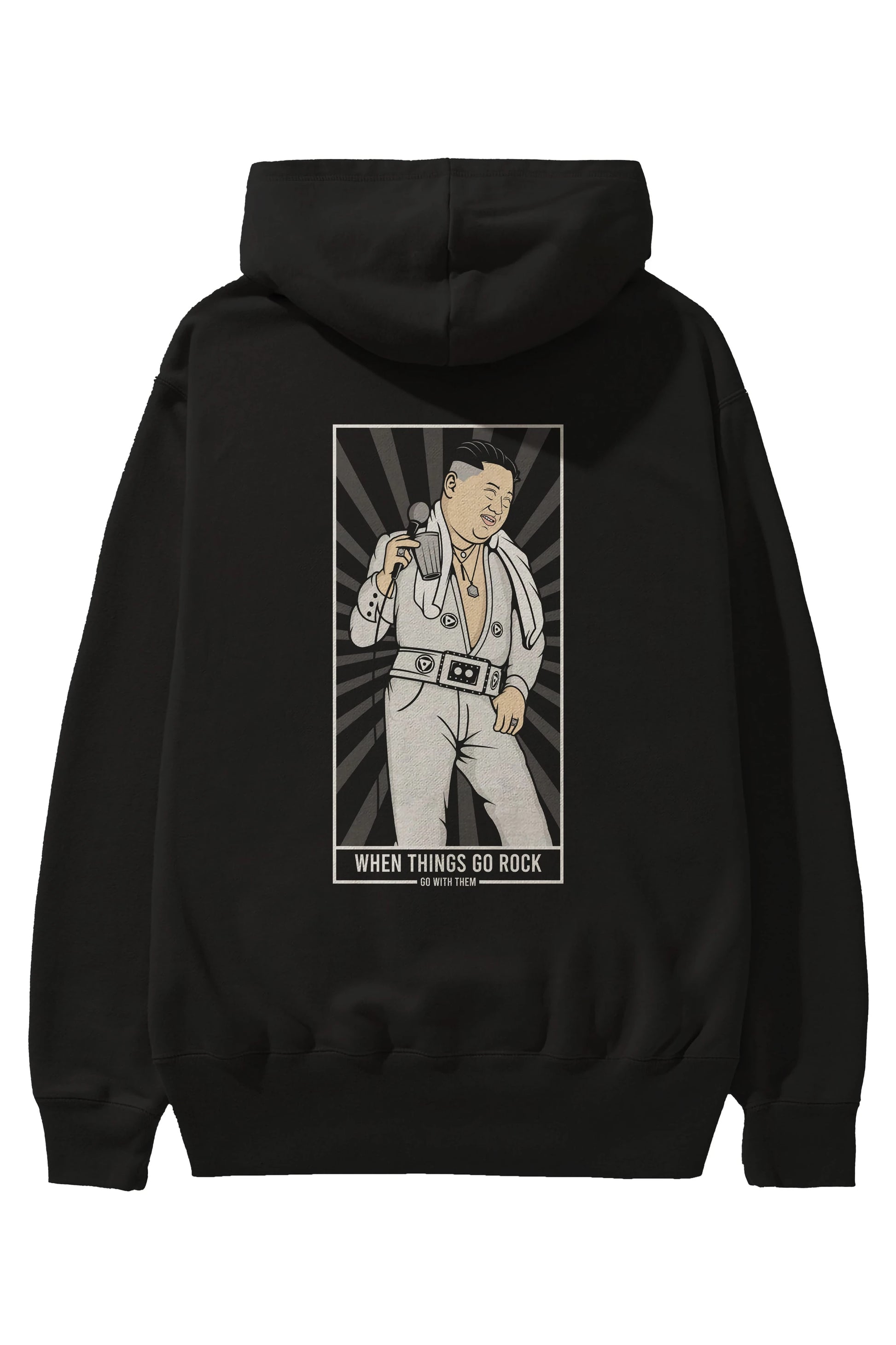 Kim Elvis Arka Baskılı Hoodie Oversize Kapüşonlu Sweatshirt Erkek Kadın Unisex