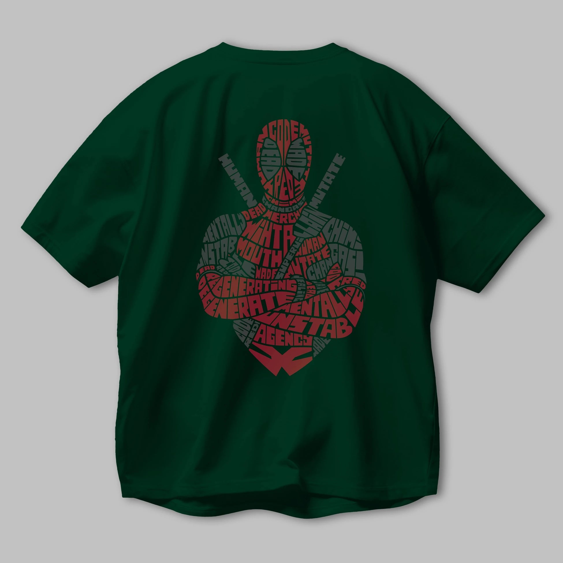 Dead Red Arka Baskılı Oversize t-shirt %100 pamuk Erkek Kadın Unisex
