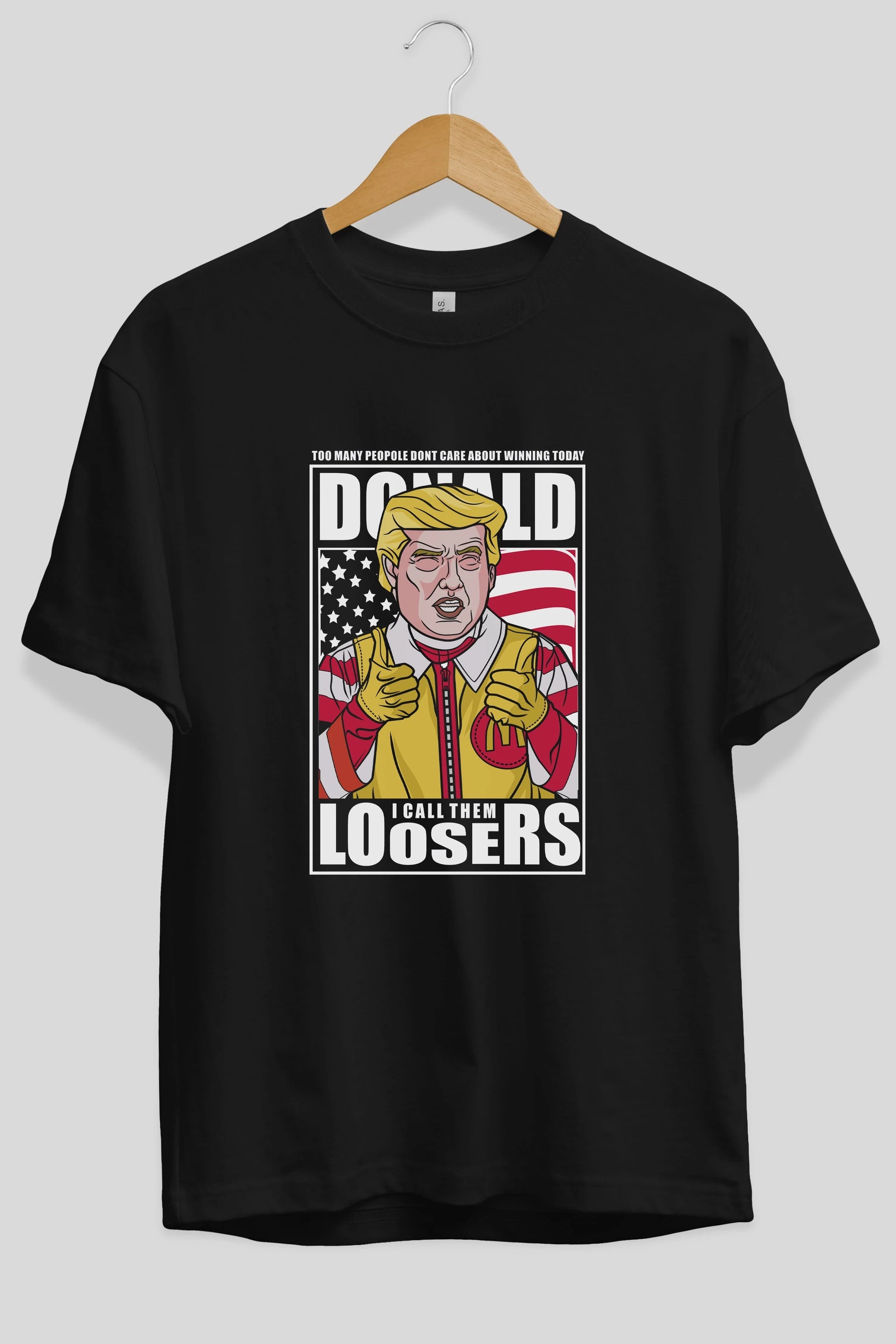 Ronald Trump Ön Baskılı Oversize t-shirt Erkek Kadın Unisex %100 Pamuk tişort