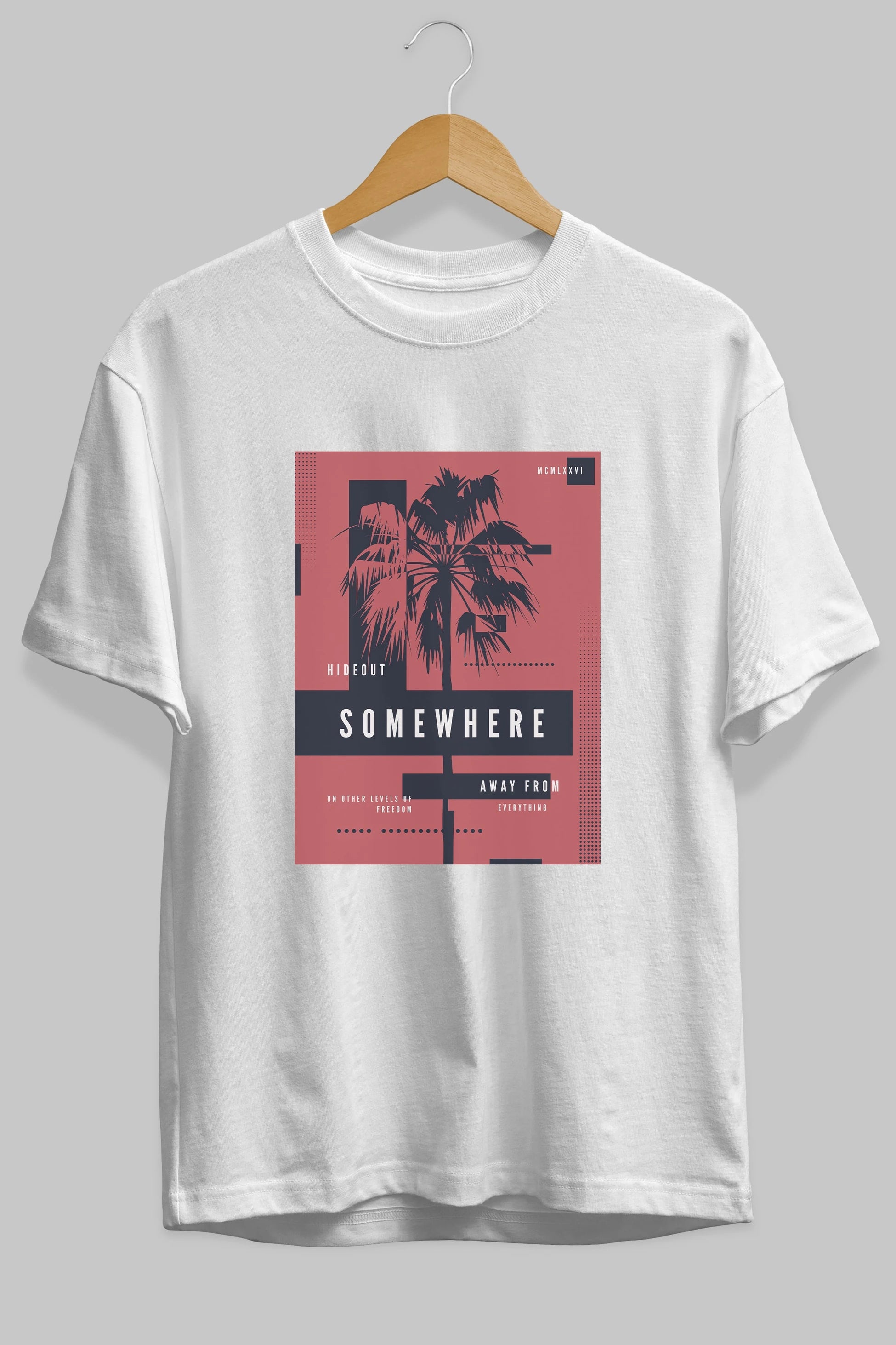 Hideout Somewhere Ön Baskılı Oversize t-shirt Erkek Kadın Unisex
