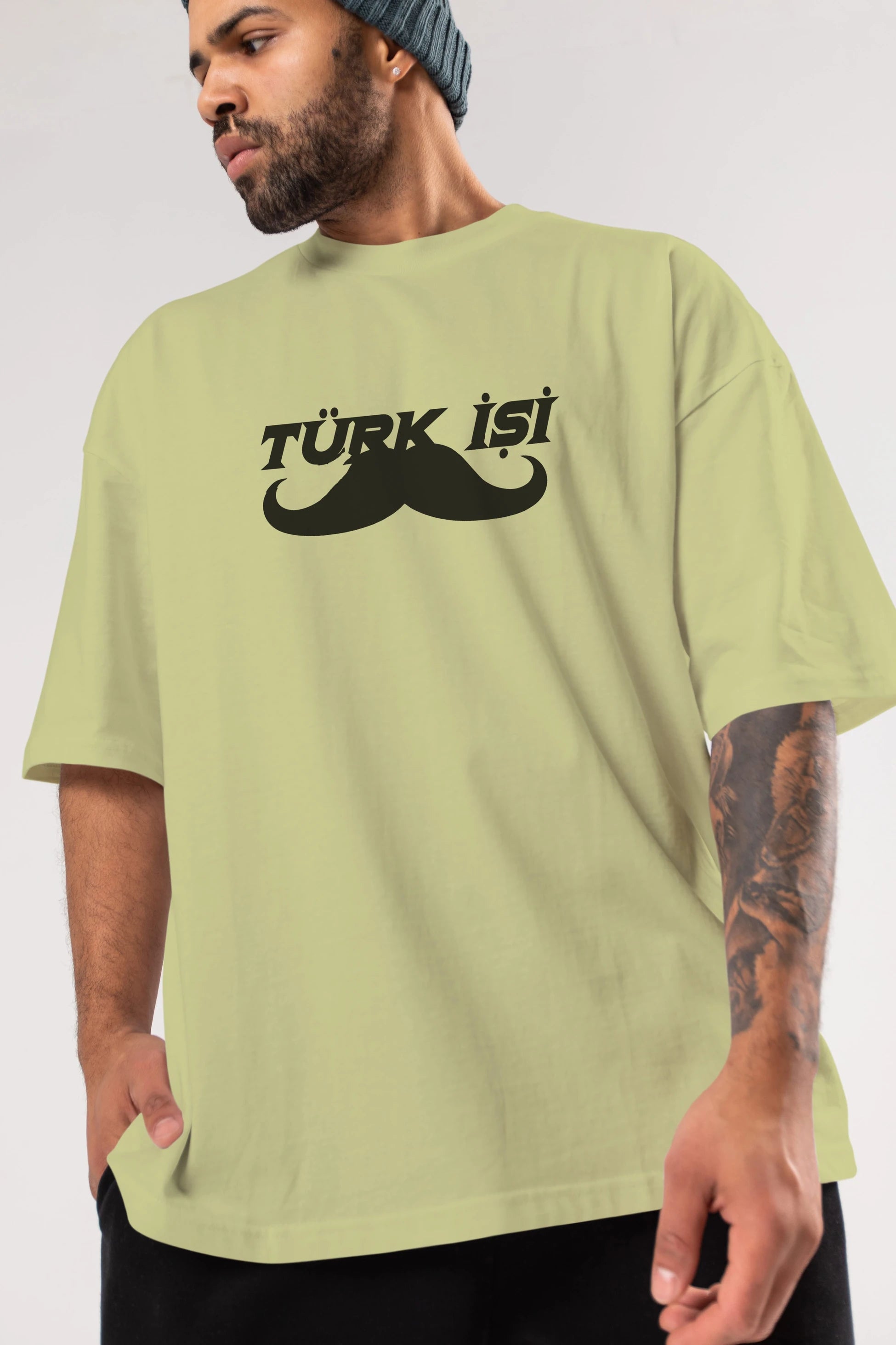 Türk İşi Ön Baskılı Oversize t-shirt %100 pamuk Erkek Kadın Unisex