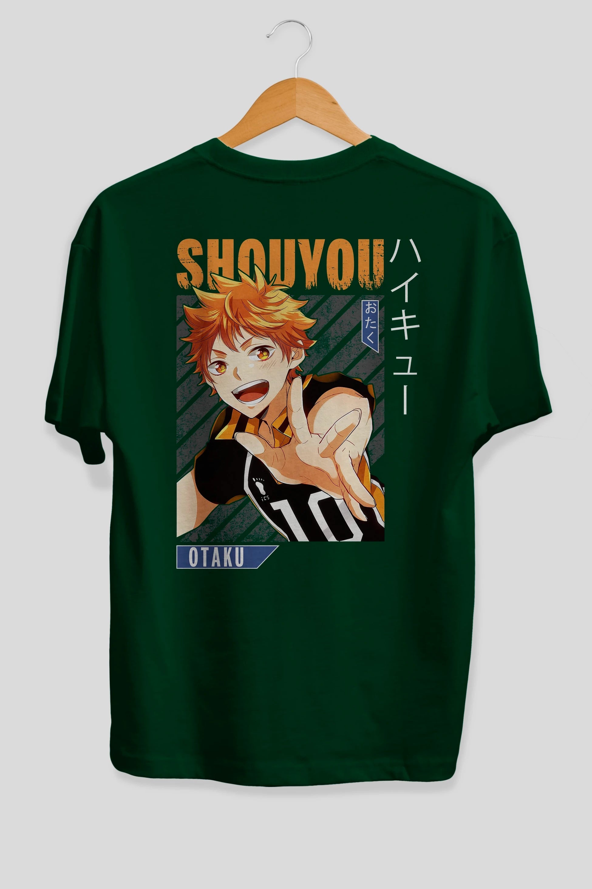 Shouyou Hinata 9 Anime Arka Baskılı Oversize t-shirt Erkek Kadın Unisex