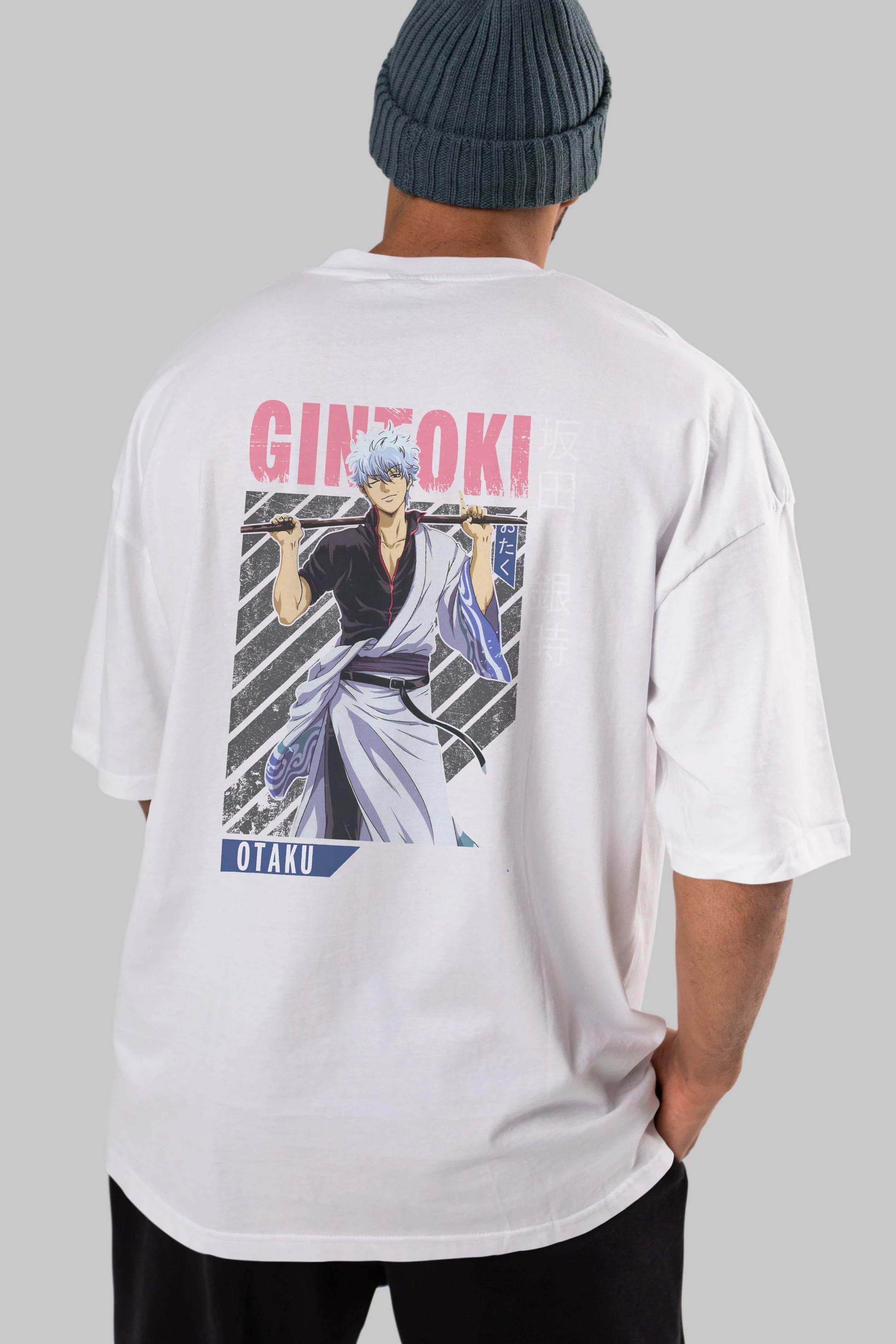 Gintoki Sakata GINTAMA 3 Anime Arka Baskılı Oversize t-shirt Erkek Kadın Unisex