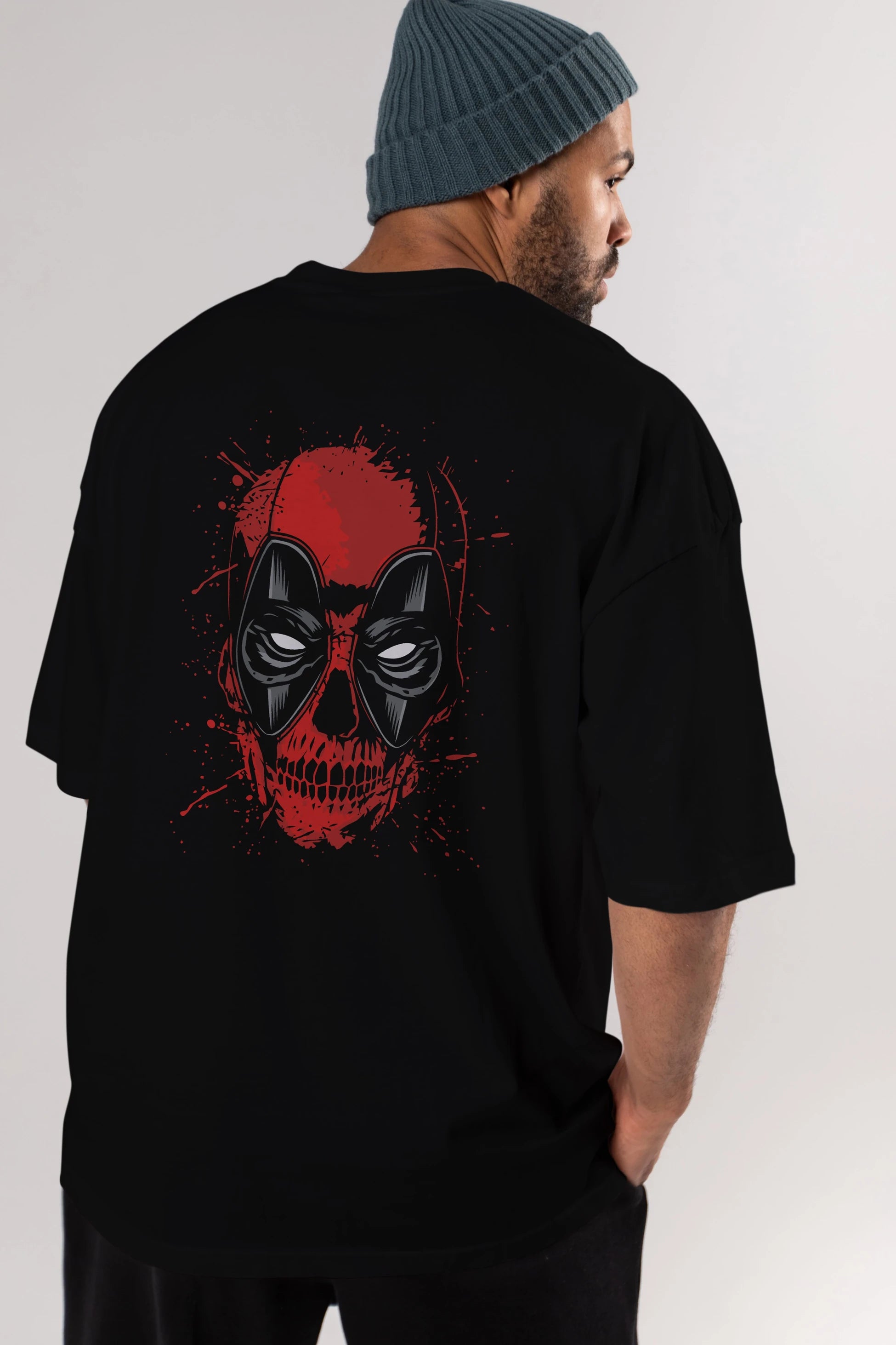 Deadpool (3) Arka Baskılı Oversize t-shirt Erkek Kadın Unisex %100 Pamuk Bisiklet Yaka tişort