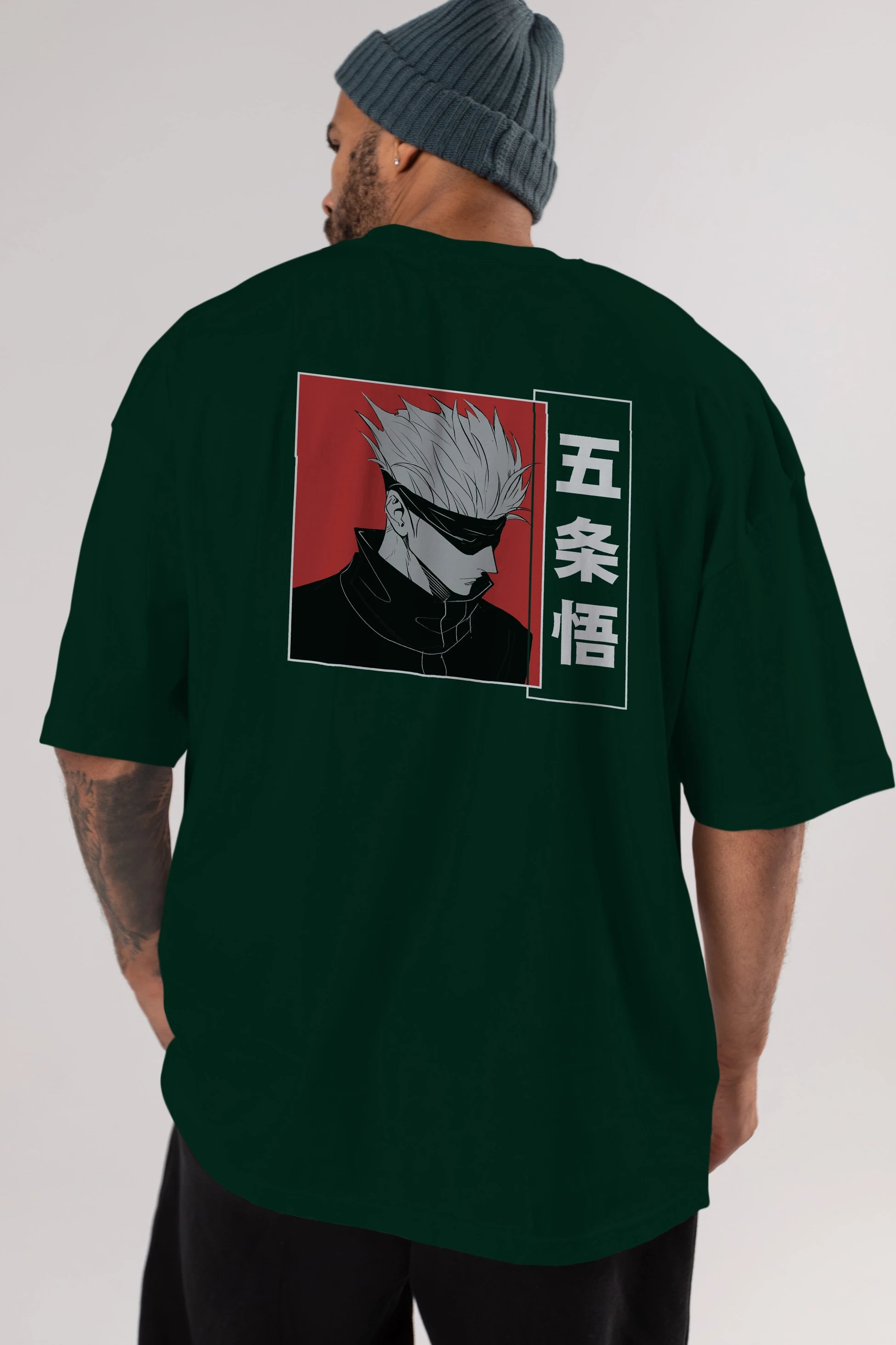 JUJUTSU KAISEN 2 Anime Arka Baskılı Oversize t-shirt Erkek Kadın Unisex